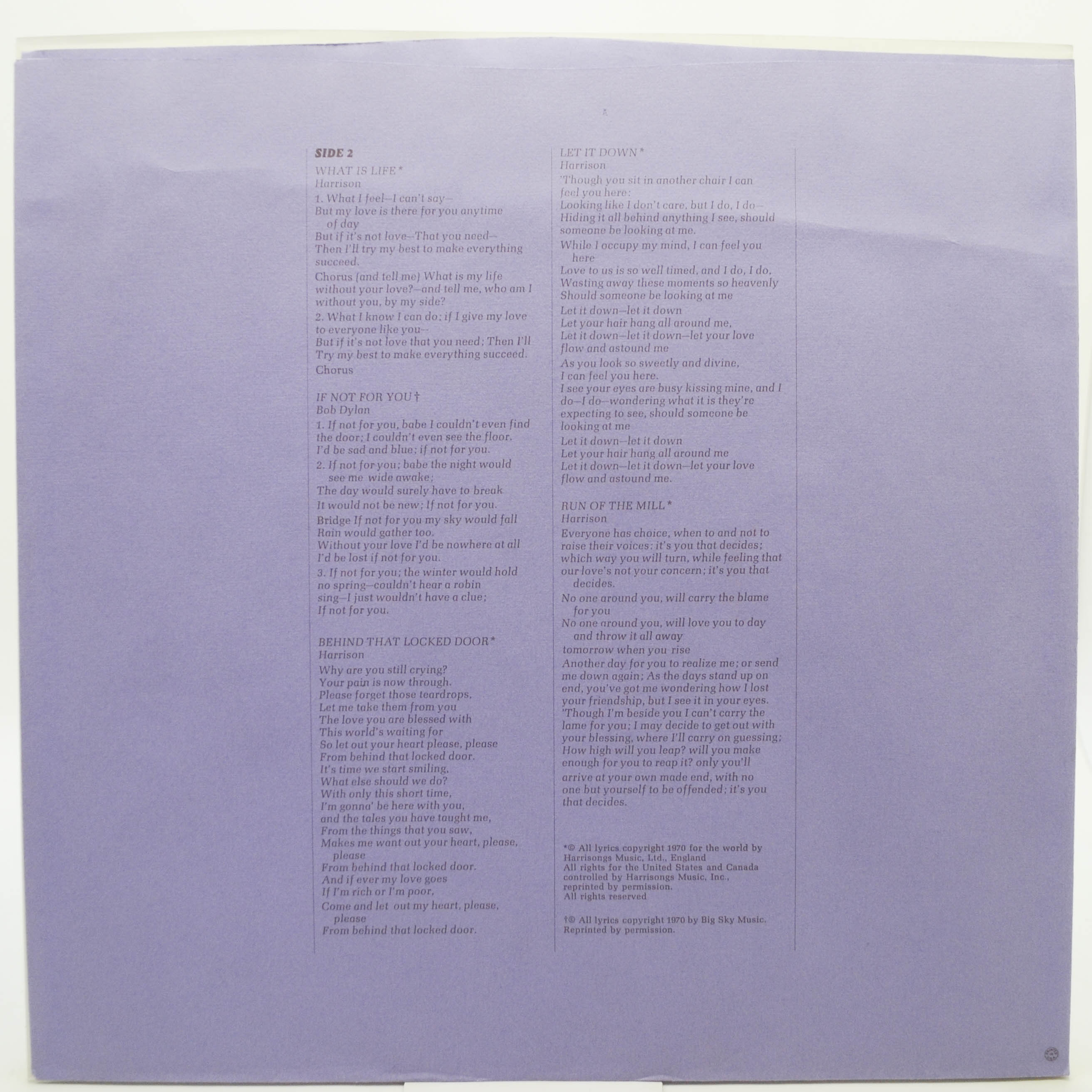 George Harrison — All Things Must Pass (USA+Poster), 1970