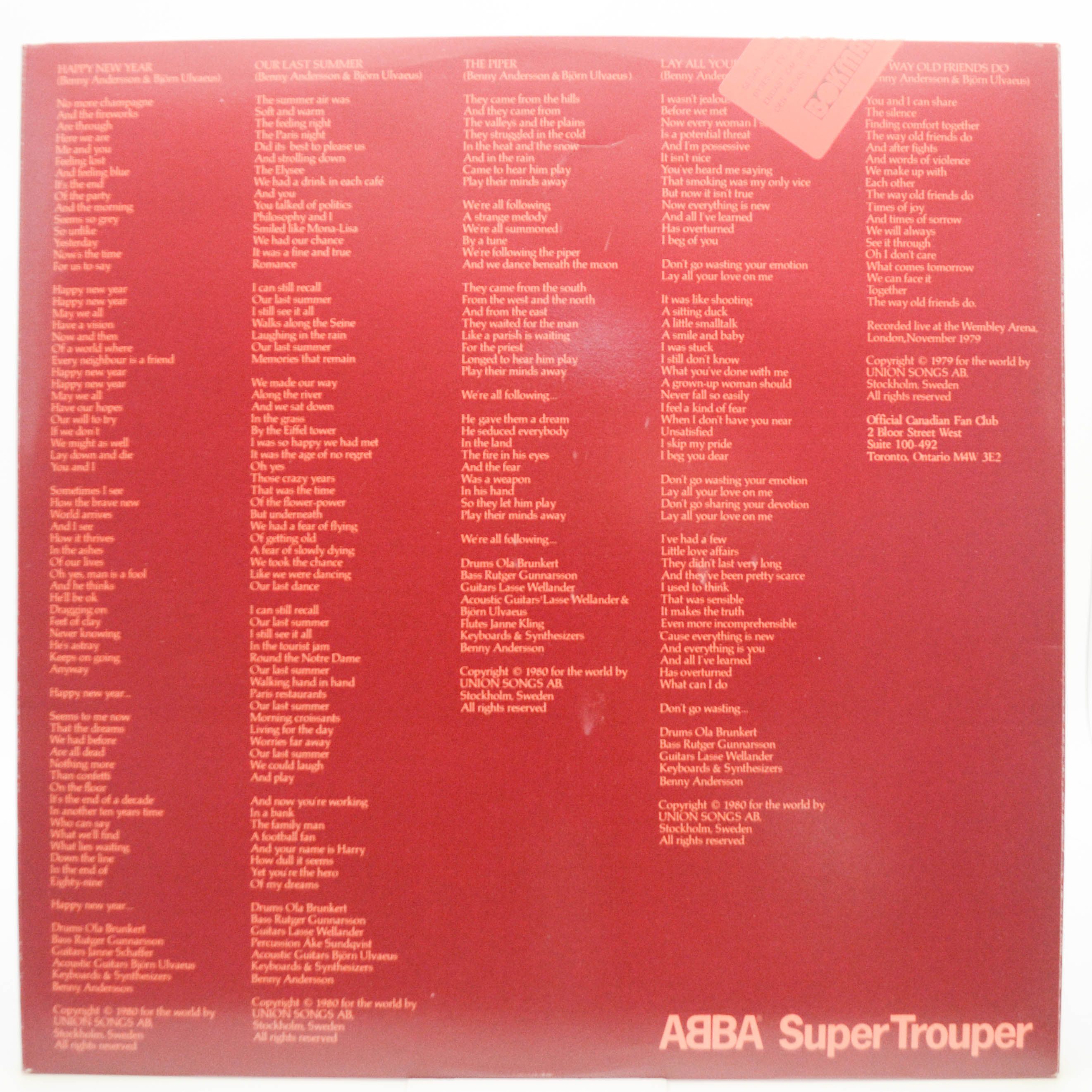 ABBA — Super Trouper, 1980