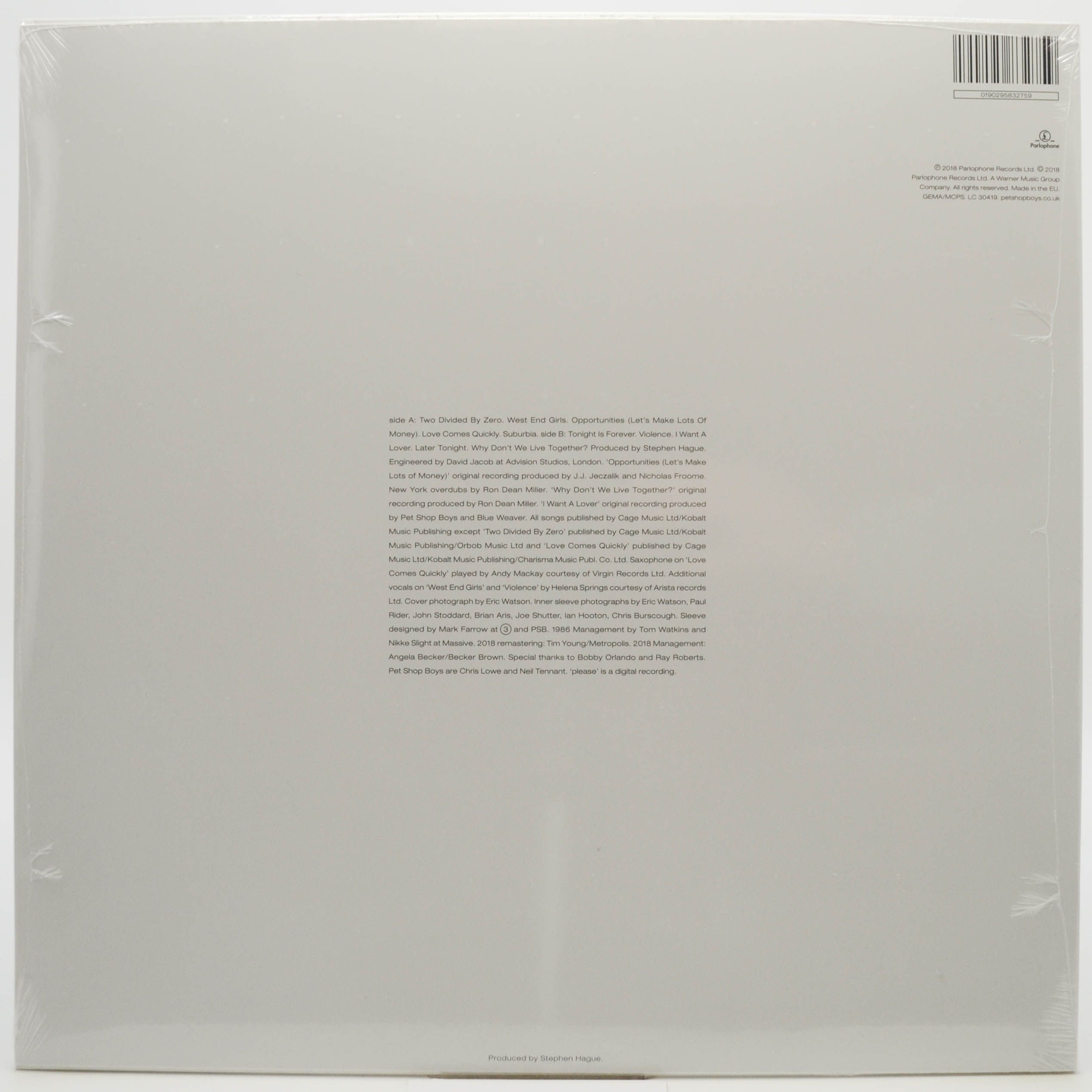 Pet Shop Boys — Please, 1986