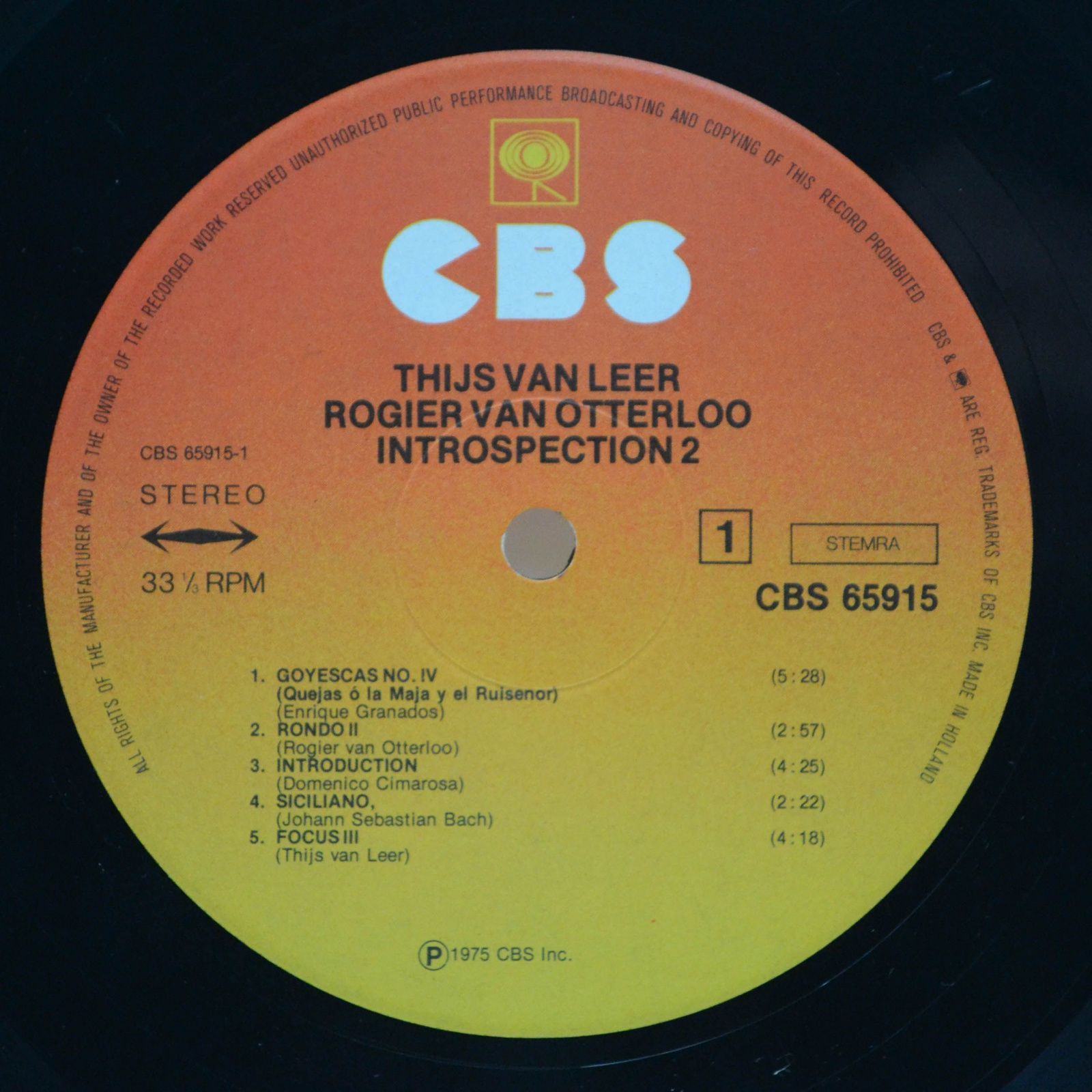Виниловая пластинка Thijs van Leer — Introspection 2, 1975