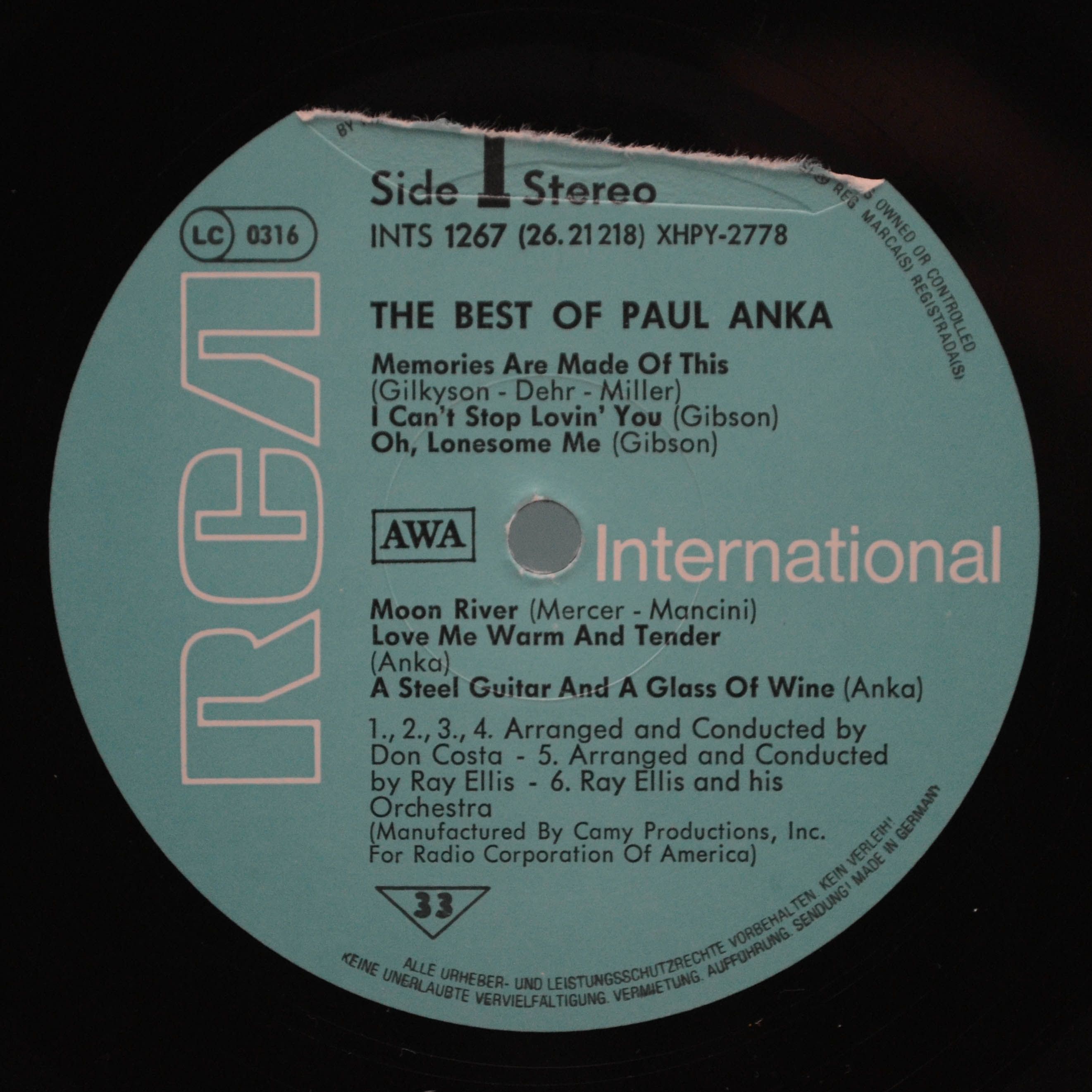 Paul Anka — The Best Of Paul Anka, 1976