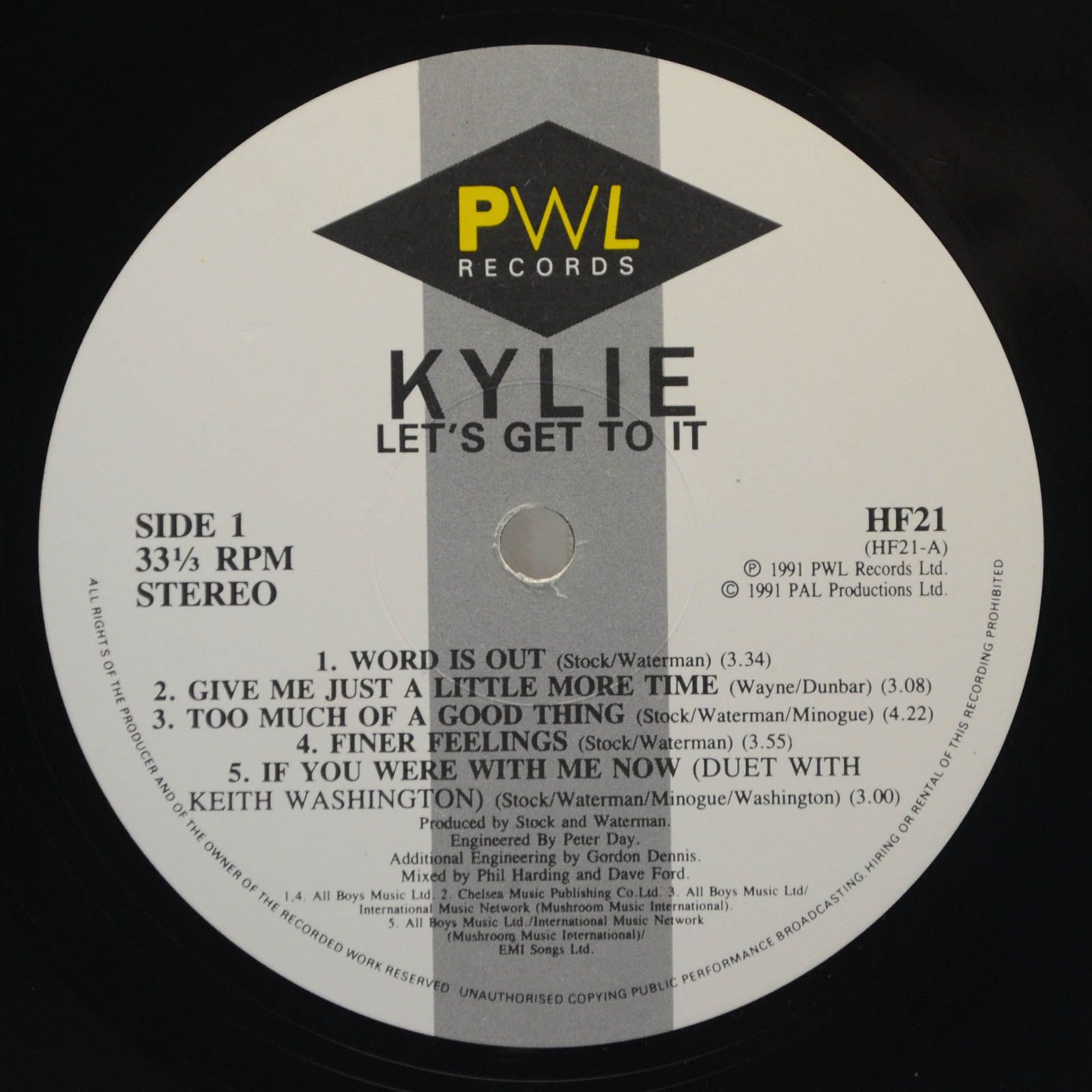 Kylie Minogue — Let's Get To It (UK), 1991