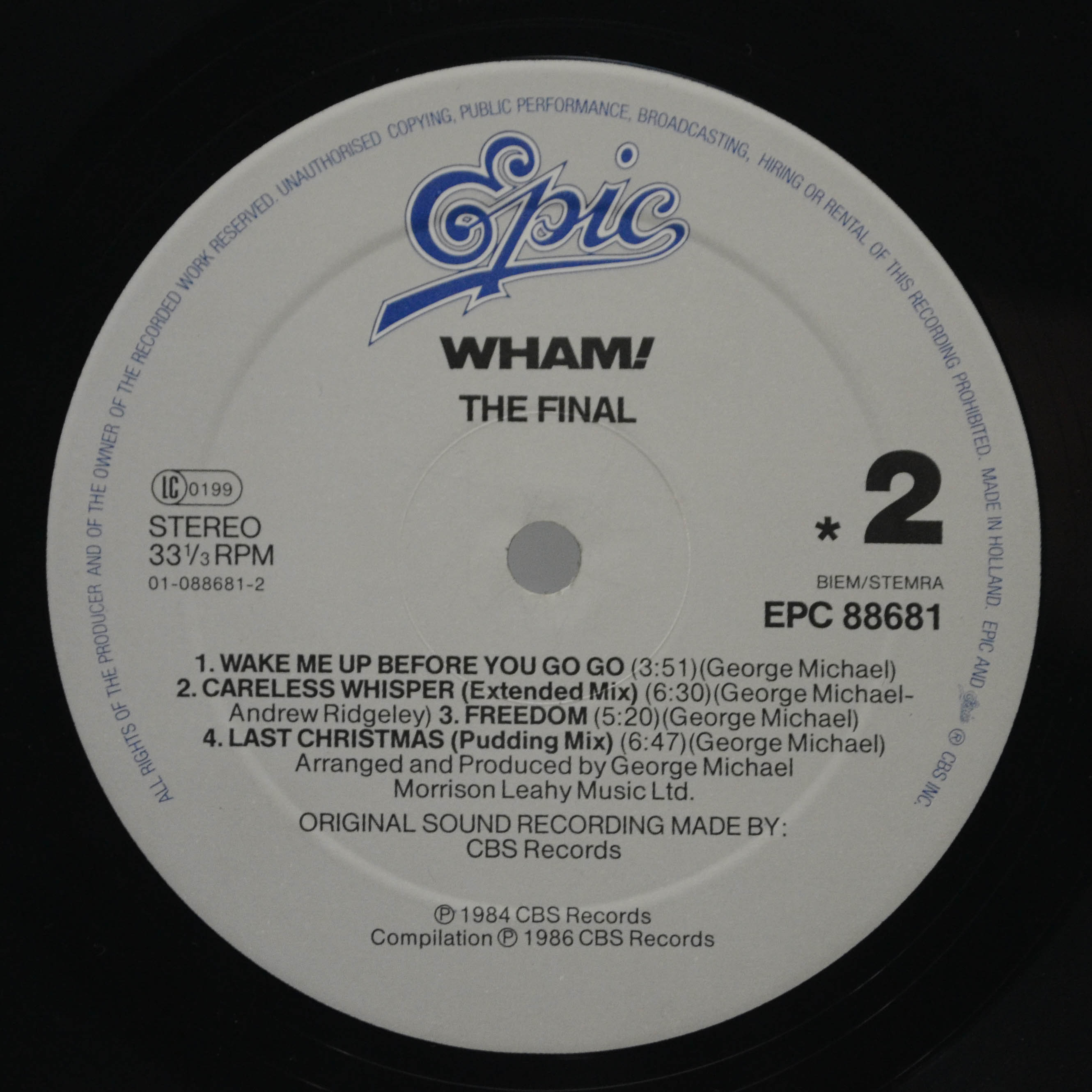 Wham! — The Final (2LP), 1986
