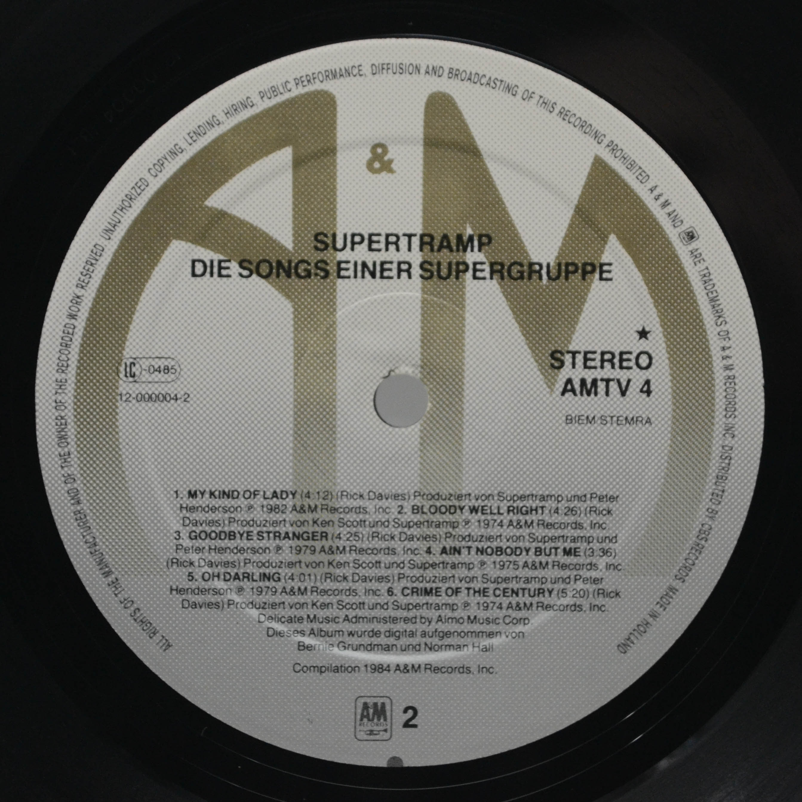 Supertramp — Die Songs Einer Supergruppe, 1984