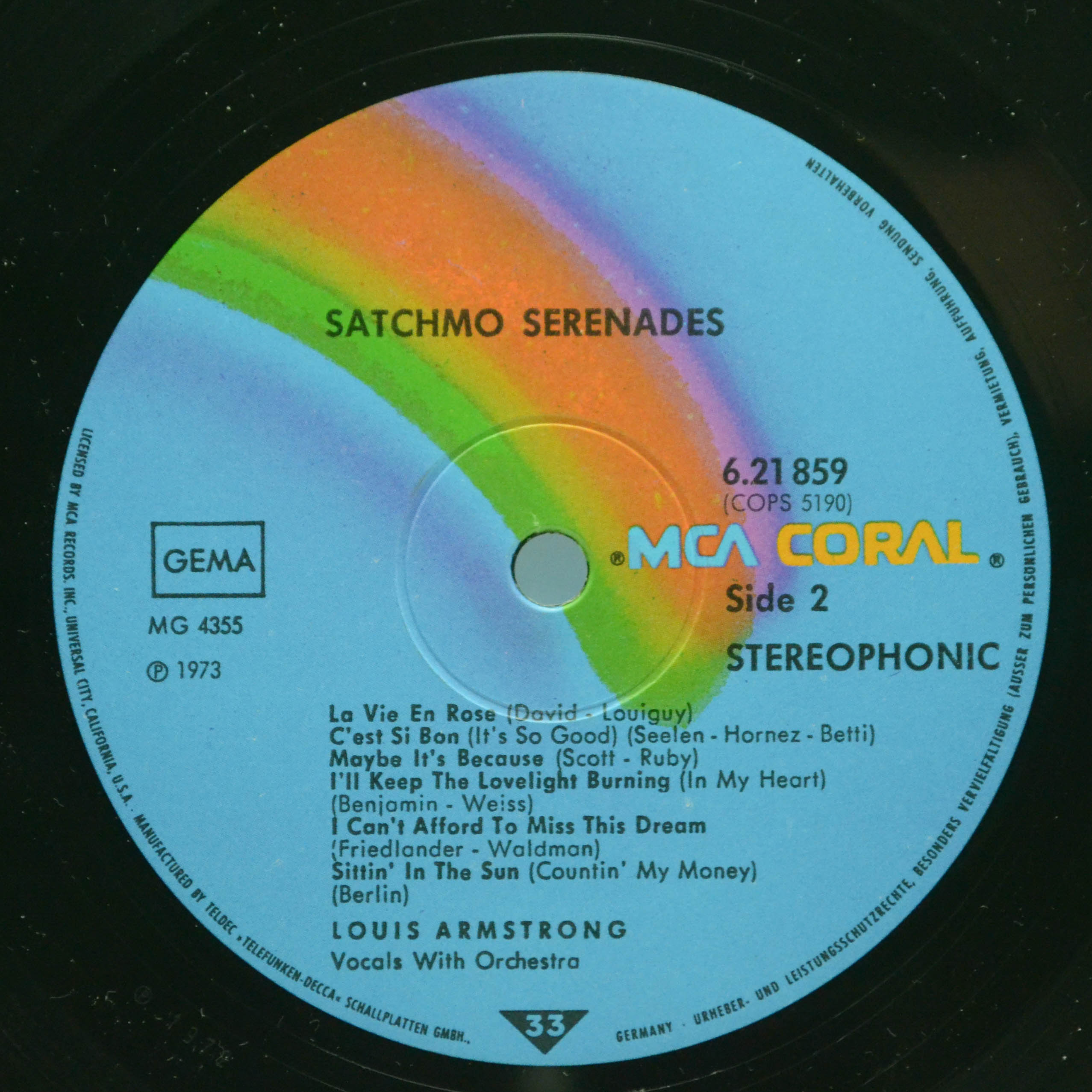 Louis Armstrong — Satchmo Serenades, 1973