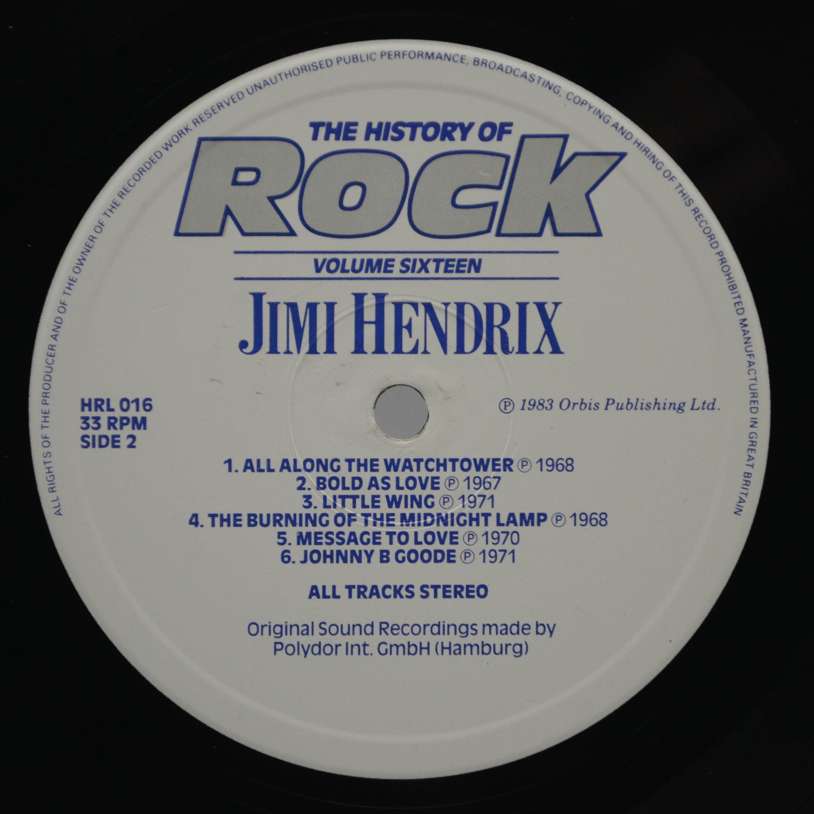 Jimi Hendrix / Cream — The History Of Rock (Volume Sixteen) (2LP, UK), 1983