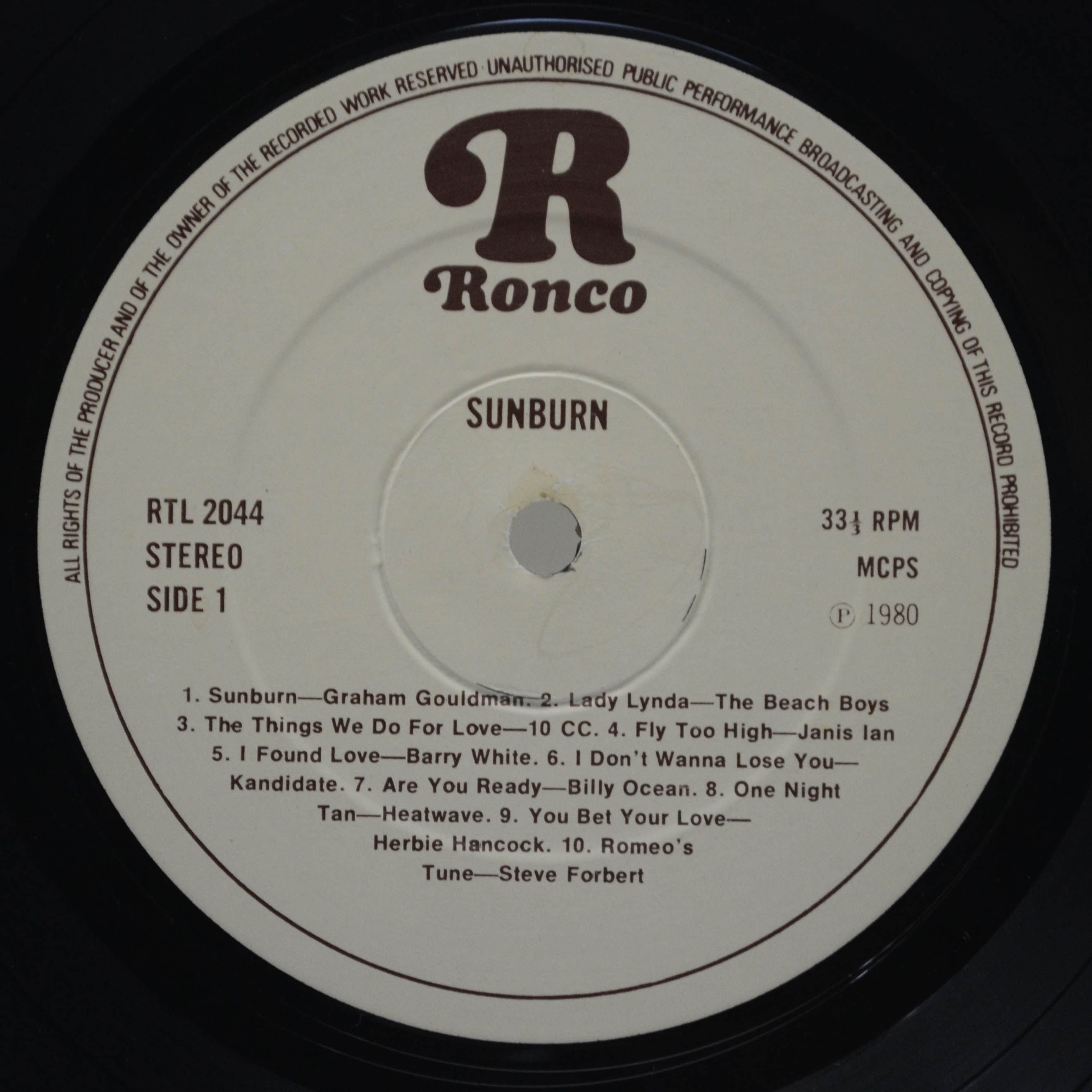 Various — Sunburn - 22 'Blazing' Disco Hits Including The Original Soundtrack (UK), 1980