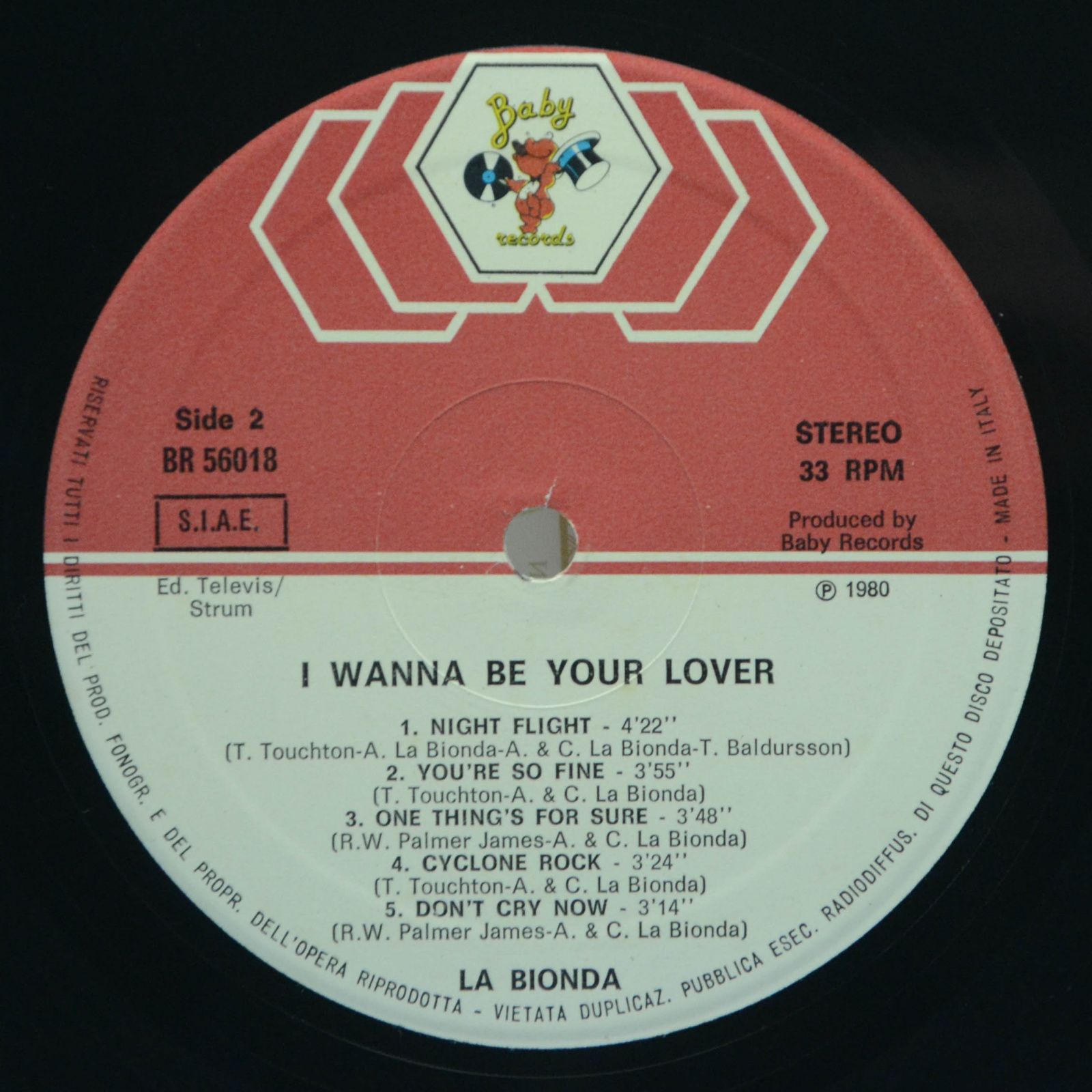 La Bionda — I Wanna Be Your Lover (1-st, Italy), 1980