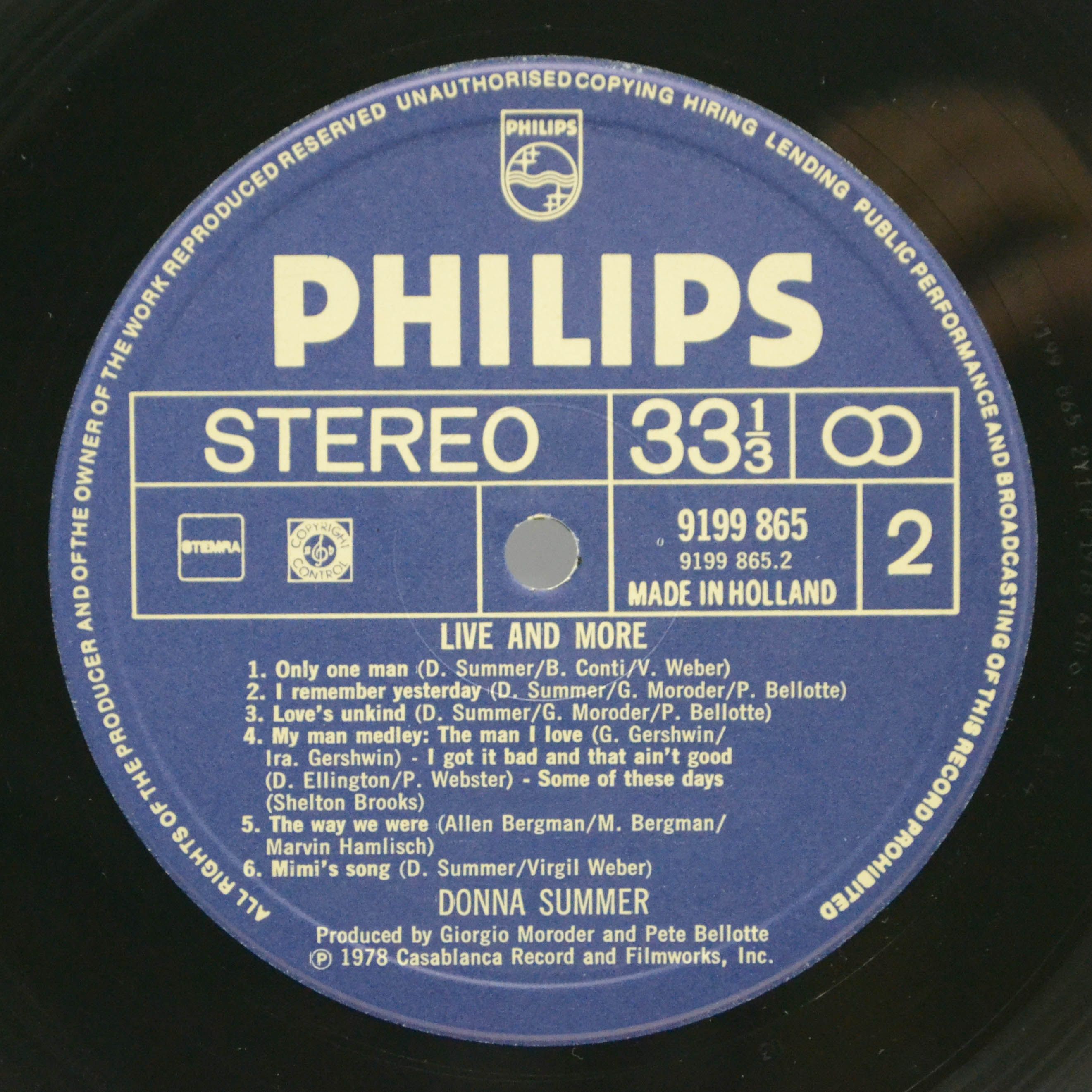 Donna Summer — Live And More (2LP), 1978