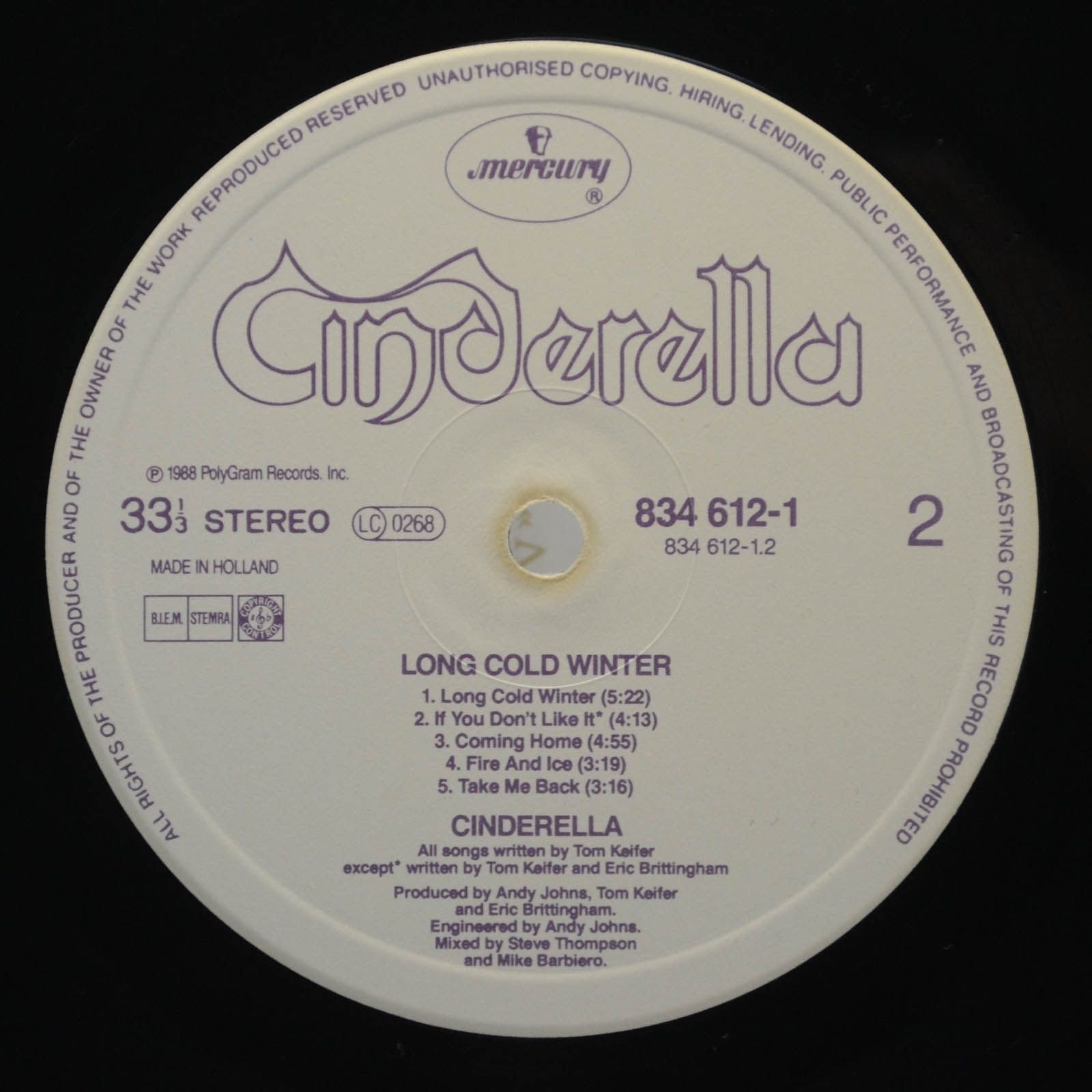 Cinderella — Long Cold Winter, 1988