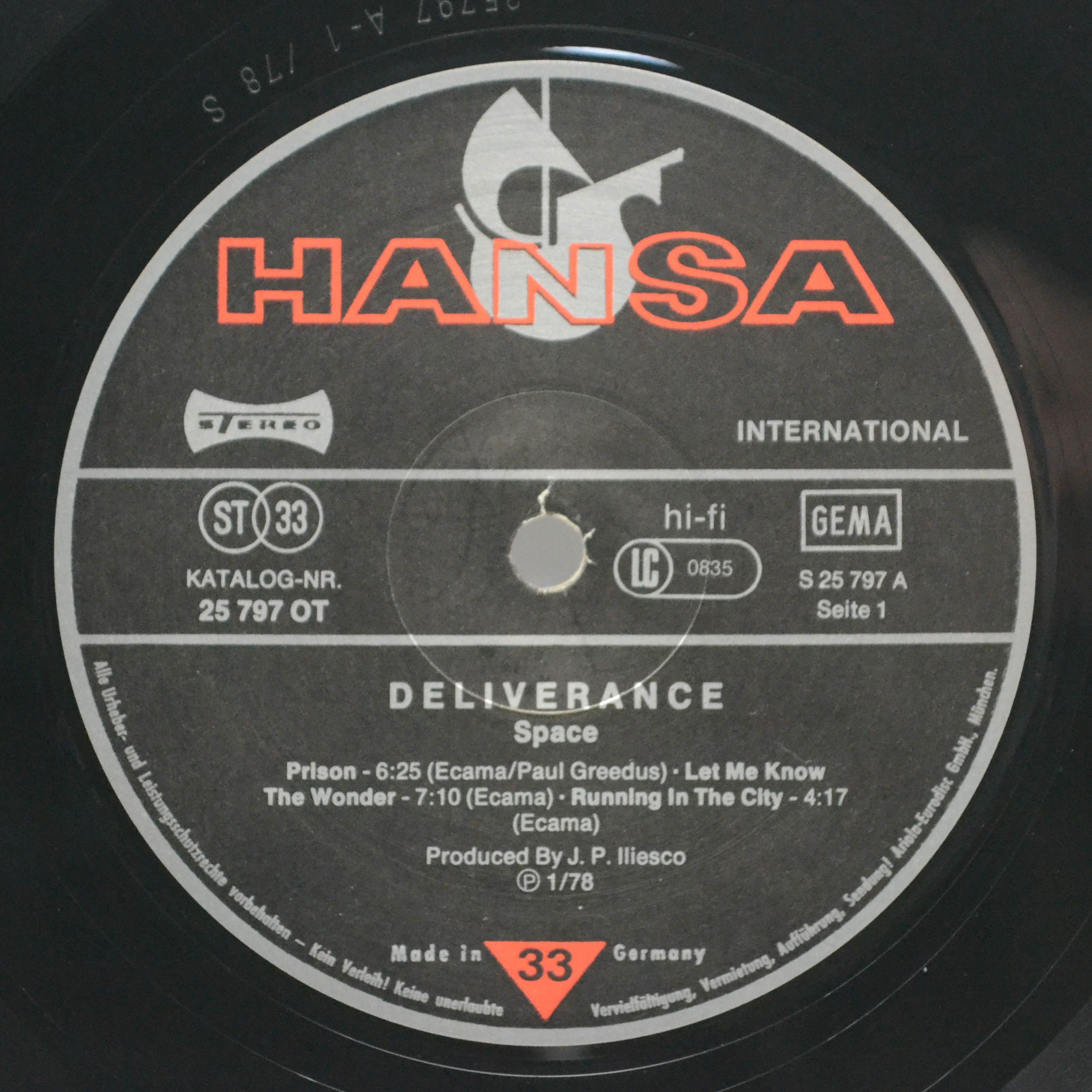 Space — Deliverance, 1978