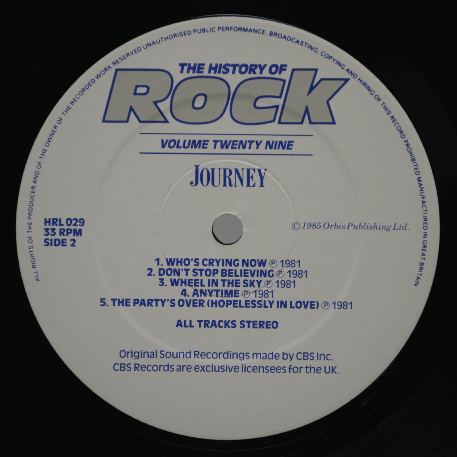 Toto / Journey / REO Speedwagon / Blue Oyster Cult — The History Of Rock (Volume Twenty Nine) (2LP, UK), 1985