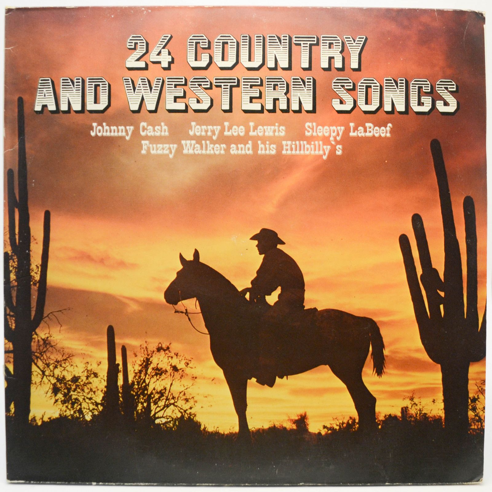 Johnny Cash / Jerry Lee Lewis / Sleepy LaBeef / Fuzzy Walker And His Hillbilly's — 24 Country And Western Songs (2LP), 1977