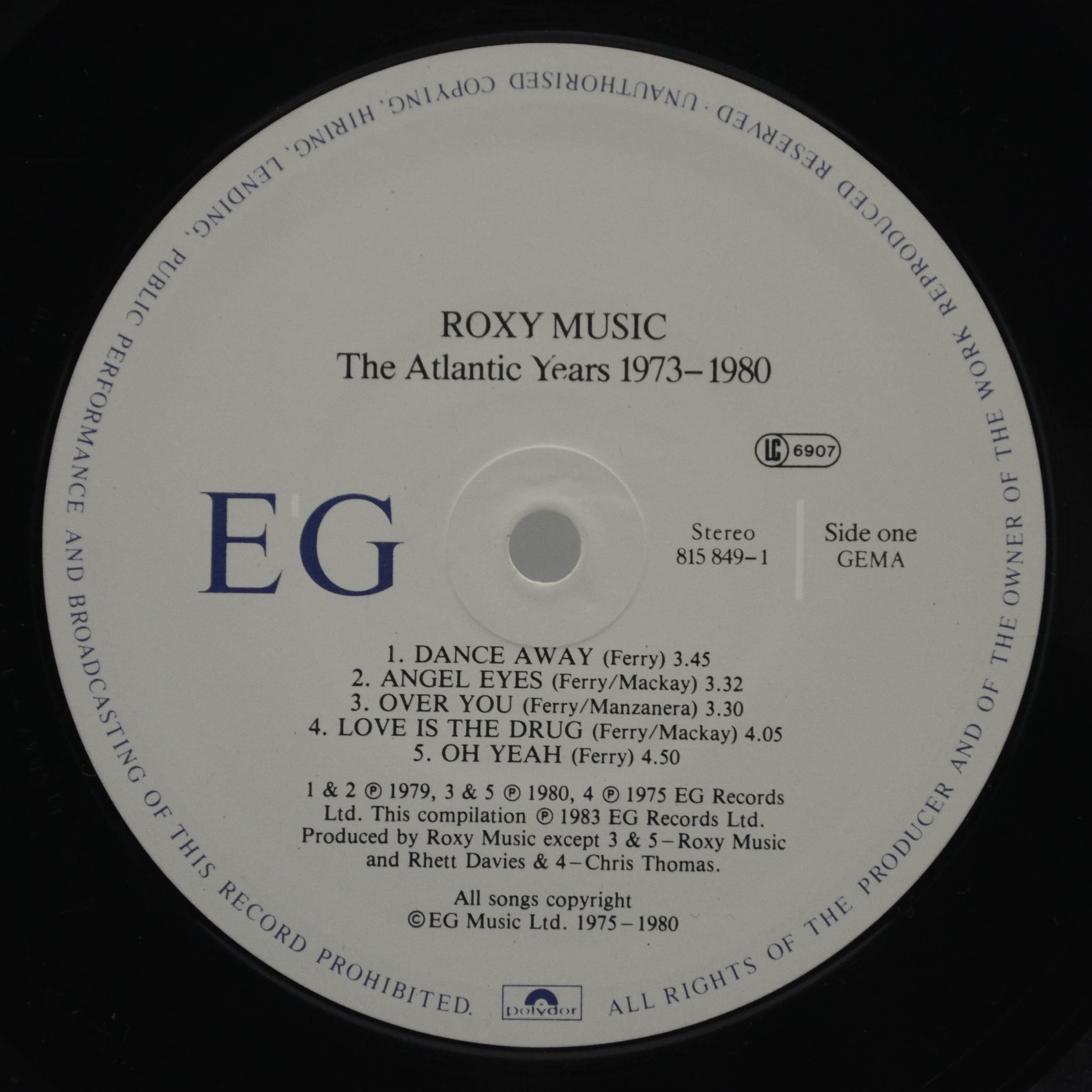 Roxy Music — The Atlantic Years 1973 - 1980, 1983