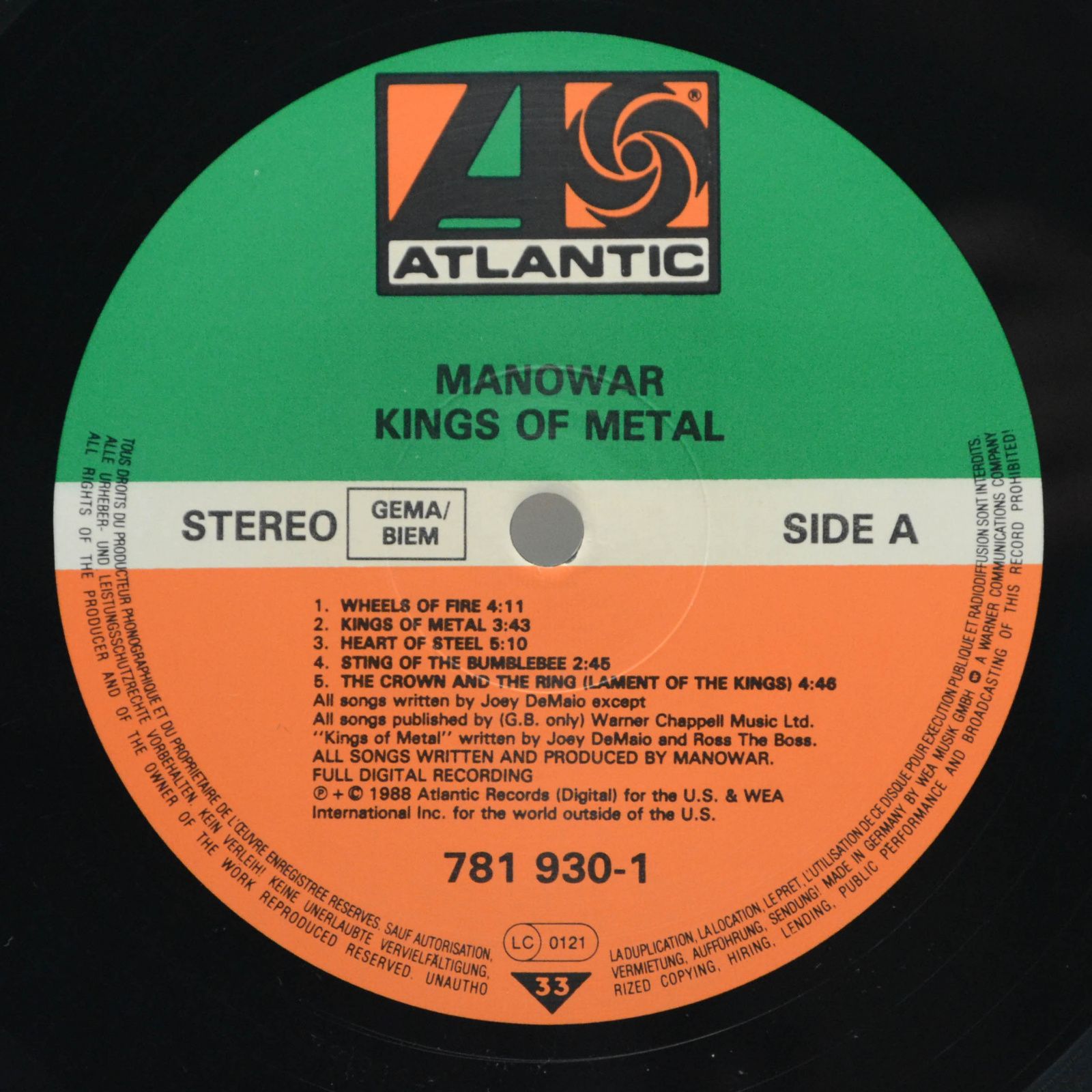 Manowar — Kings Of Metal, 1988