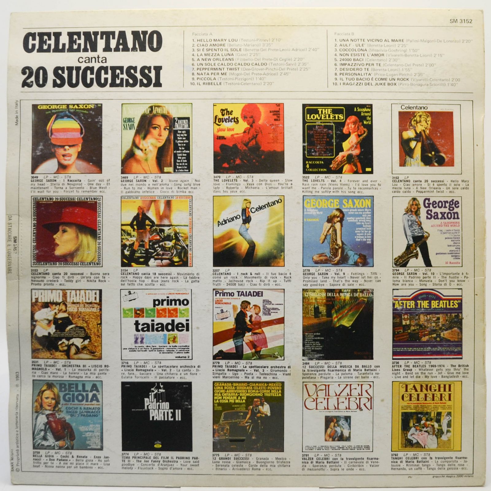 Celentano — Canta 20 Successi, 1969