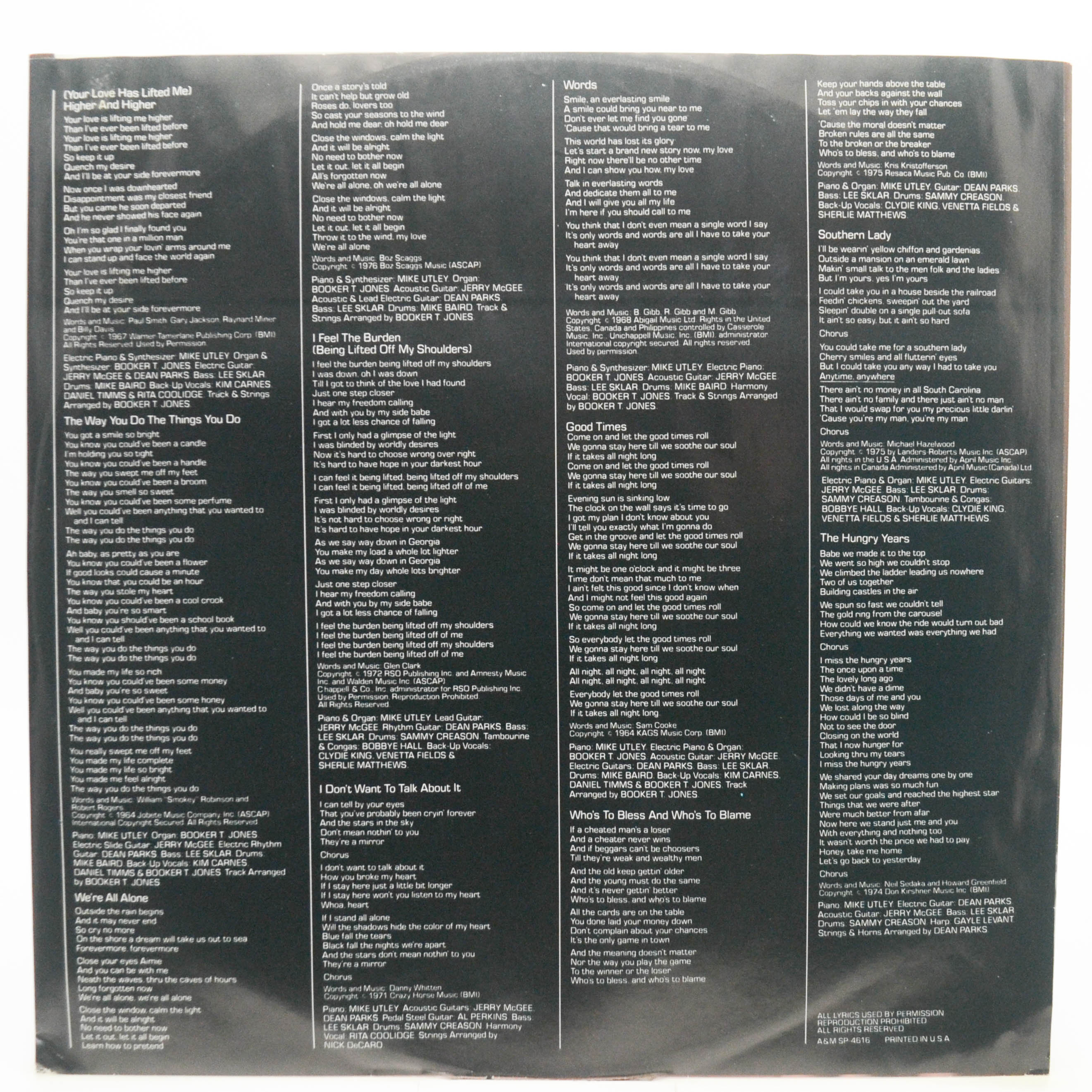 Rita Coolidge — Anytime... Anywhere (1-st, USA), 1977