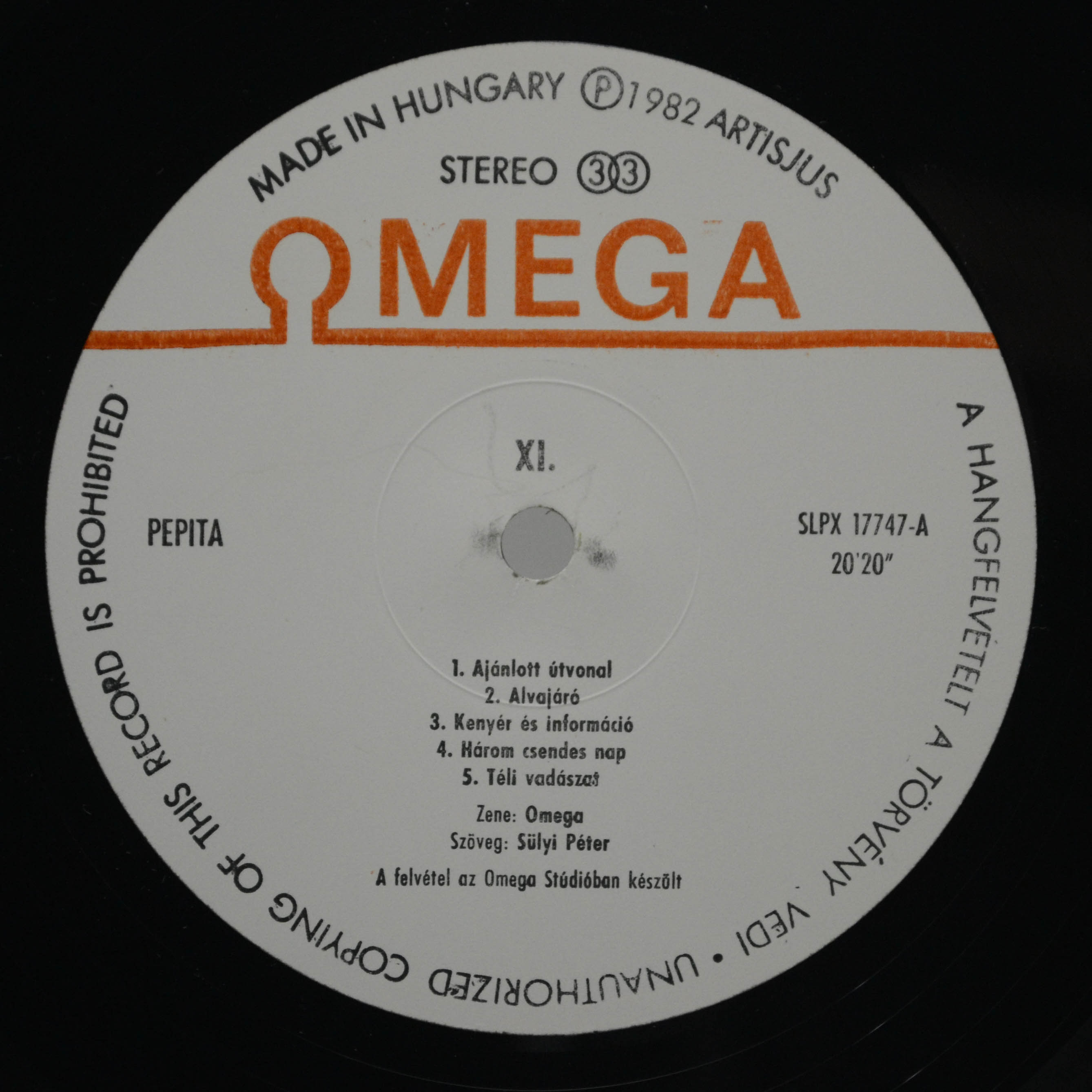 Omega — XI. (1-st, Hungary), 1982