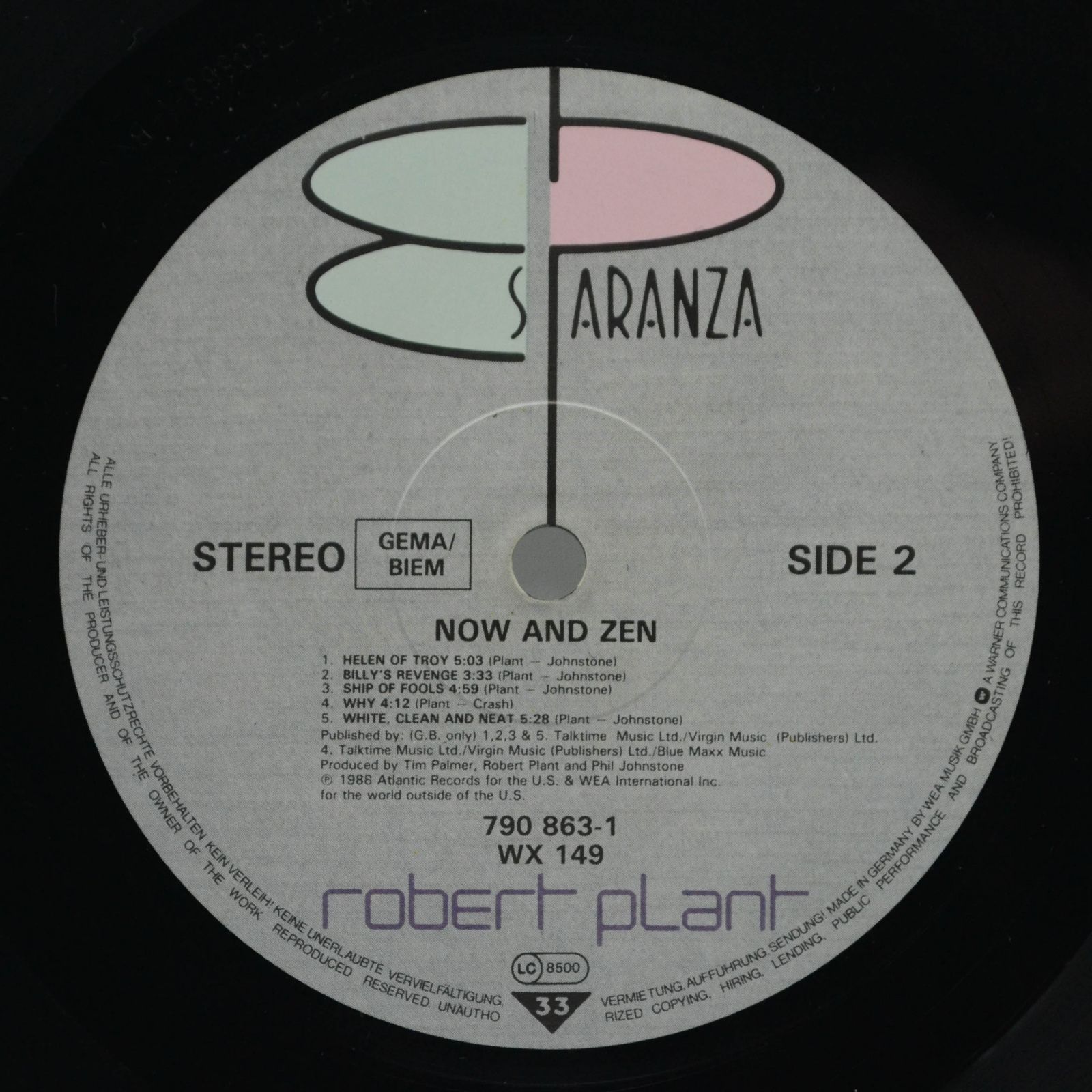 Robert Plant — Now And Zen, 1988