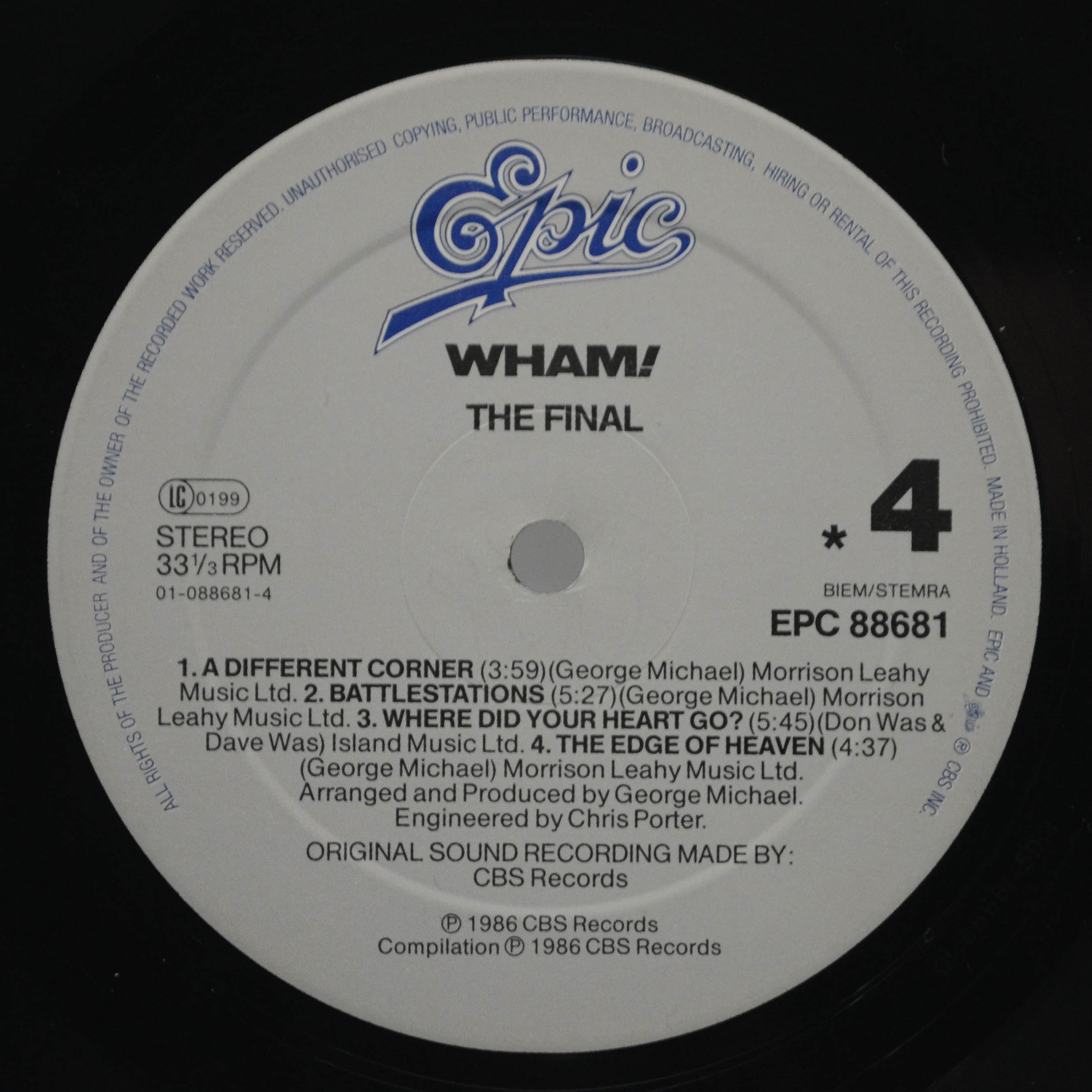 Wham! — The Final (2LP), 1986