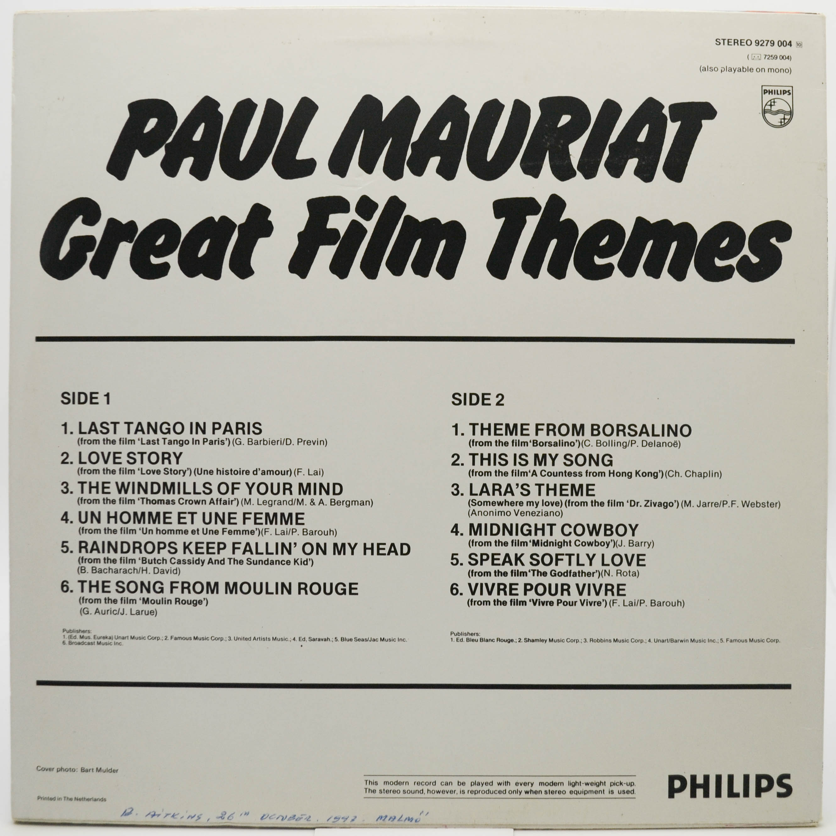 Paul Mauriat — Great Film Themes, 1977