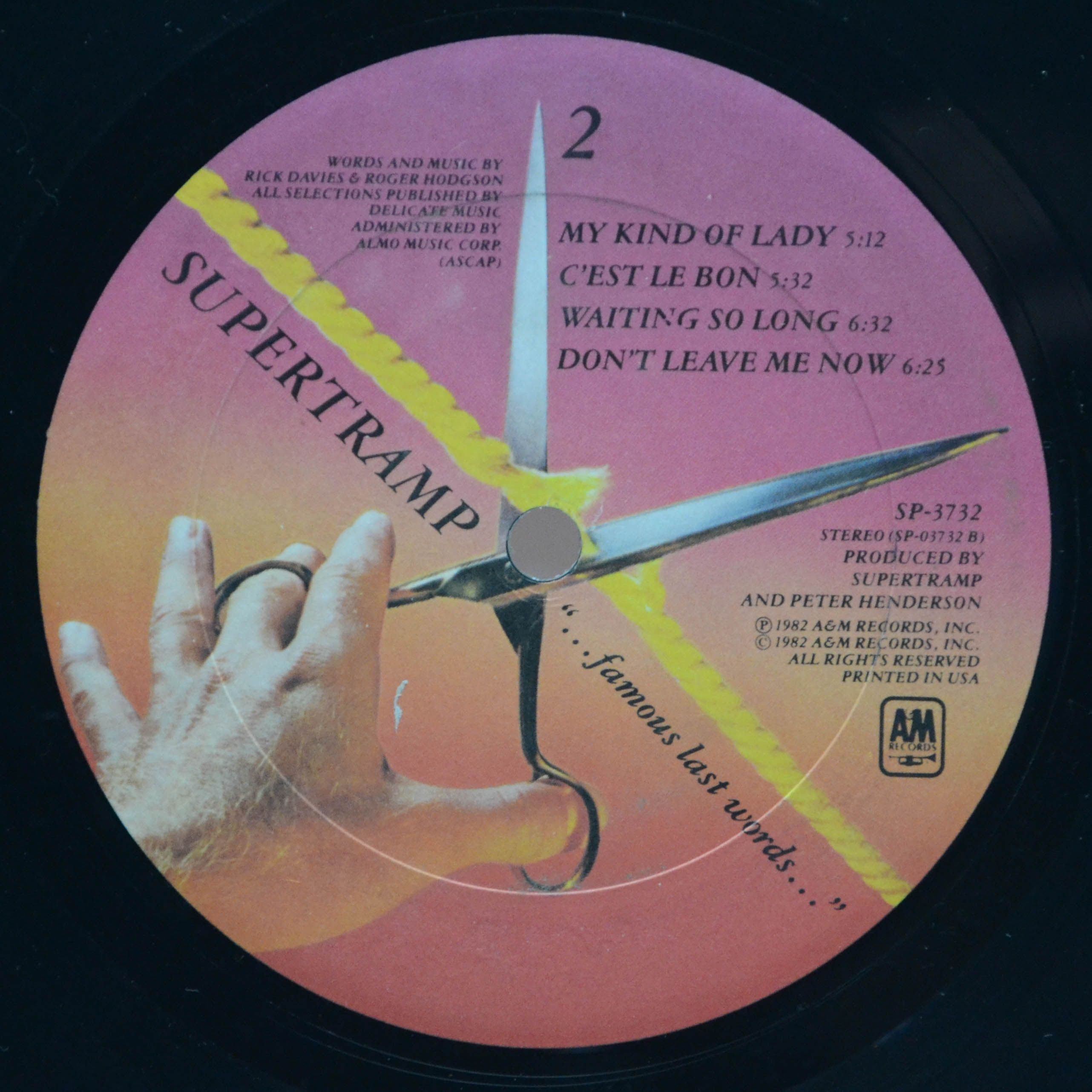 Supertramp — "...Famous Last Words..." (USA), 1982