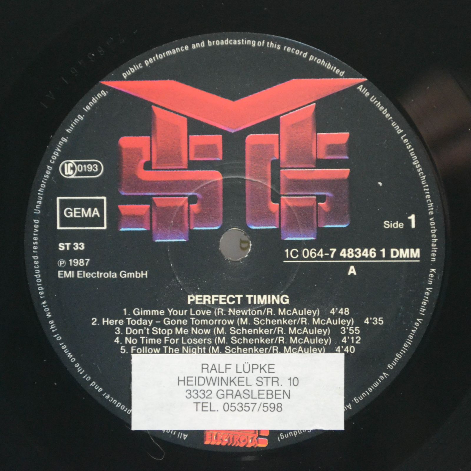 McAuley Schenker Group — Perfect Timing, 1987