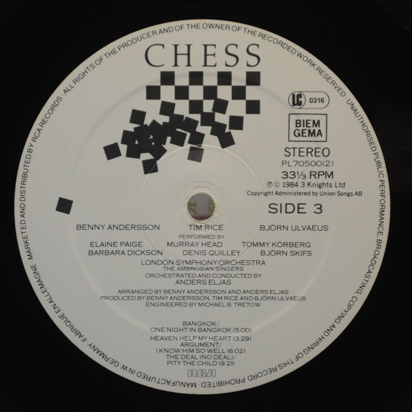 Benny Andersson, Tim Rice, Björn Ulvaeus — Chess (2LP, booklet), 1984