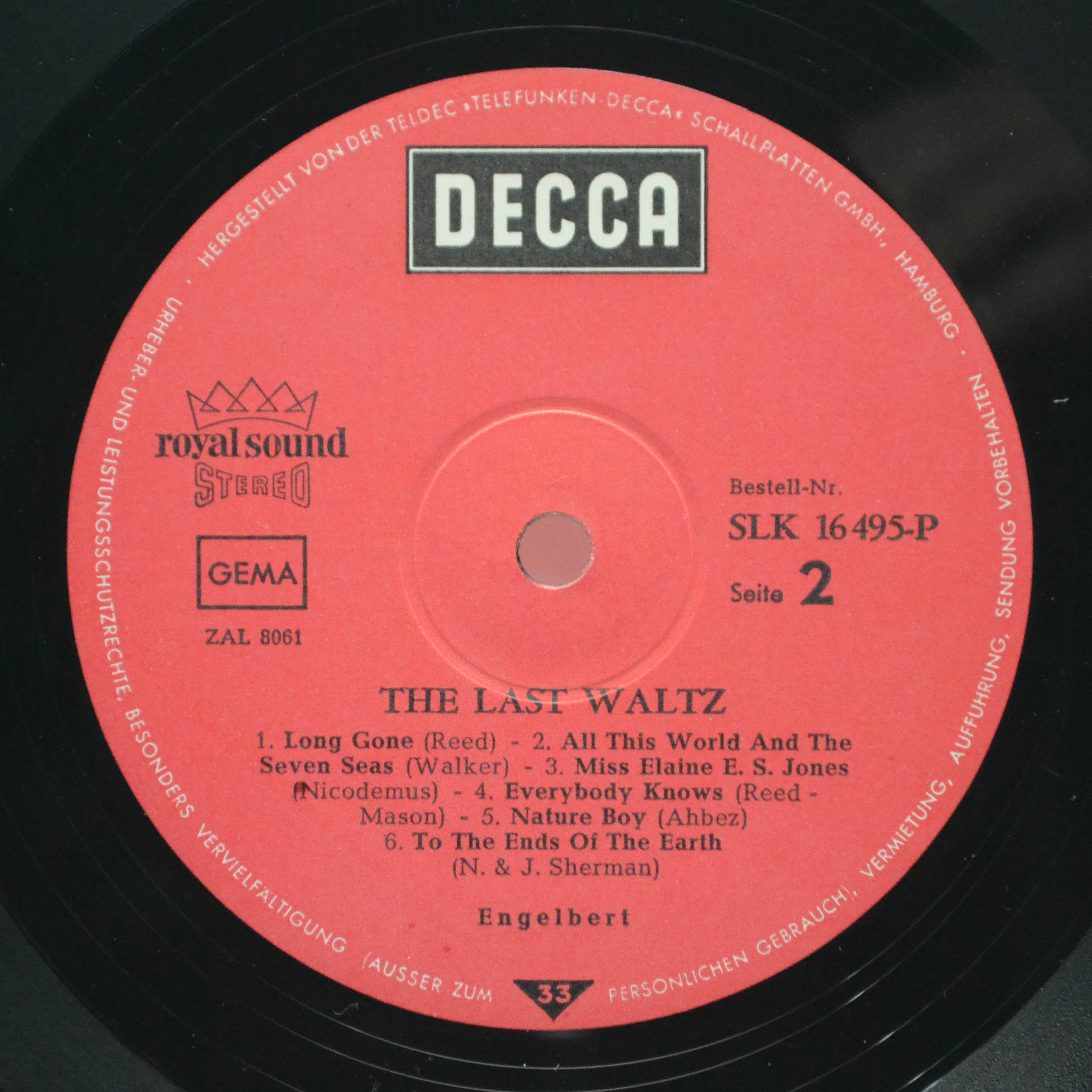 Engelbert Humperdinck — The Last Waltz, 1967