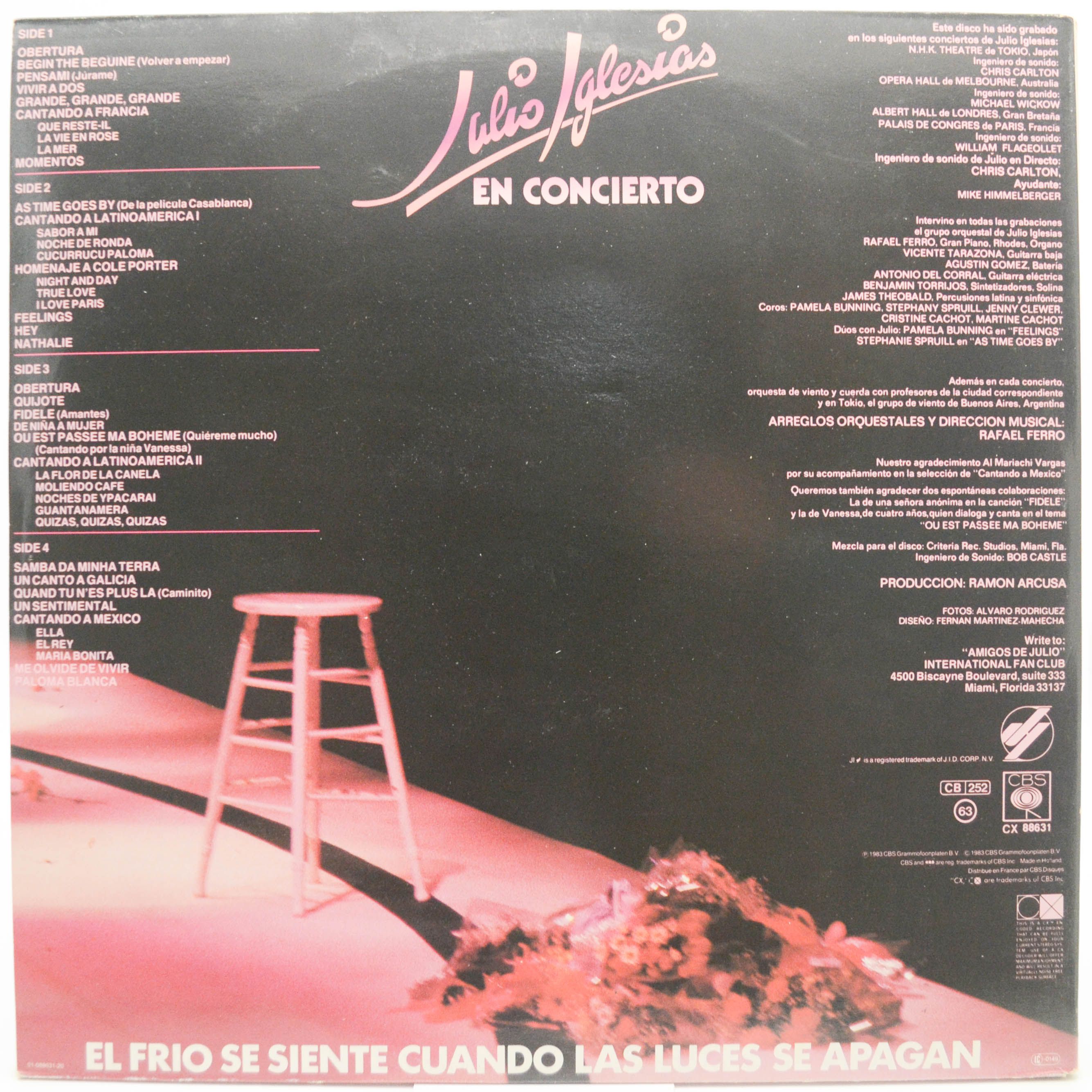 Julio Iglesias — En Concierto (2LP), 1983