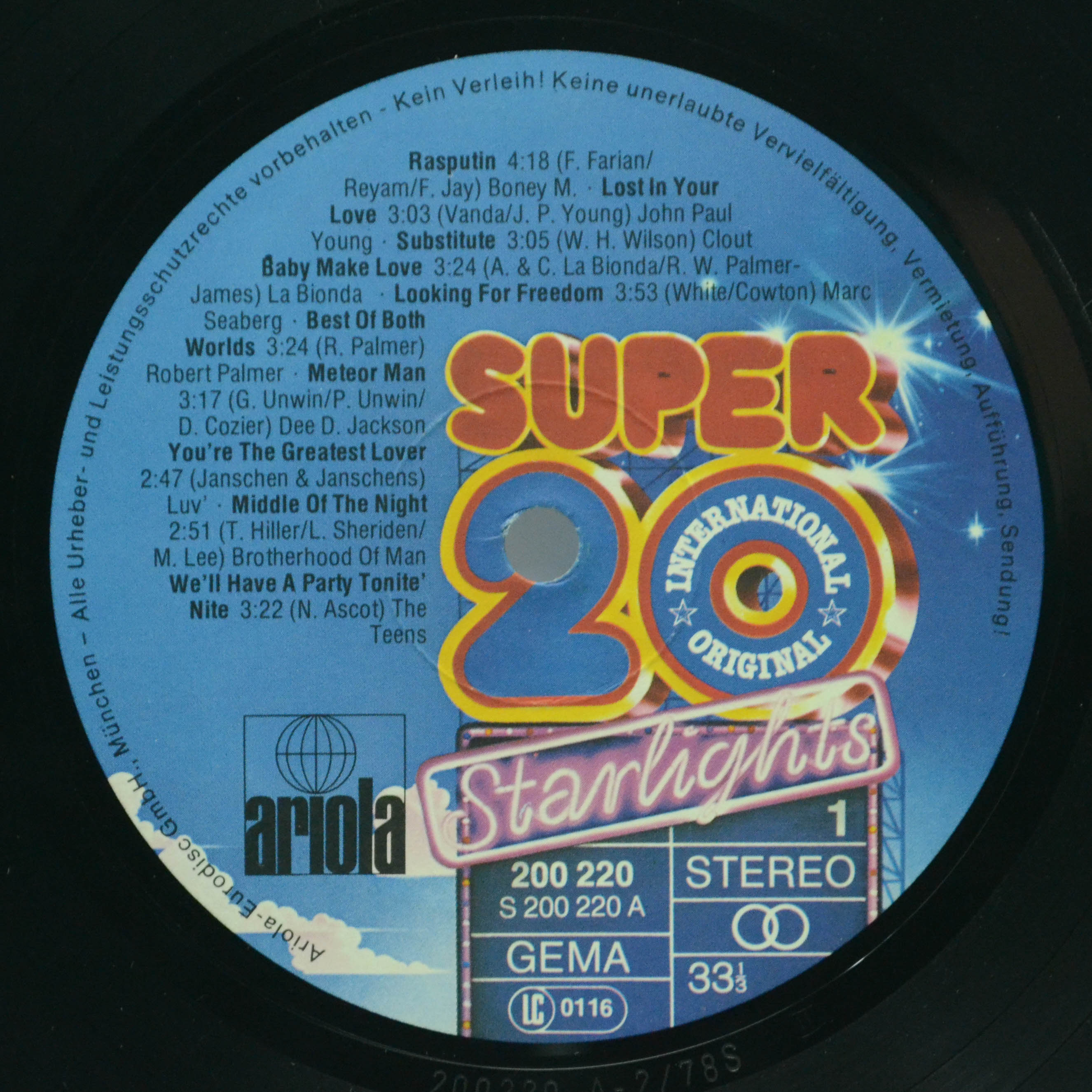 Various — Super 20 International - Starlights, 1979