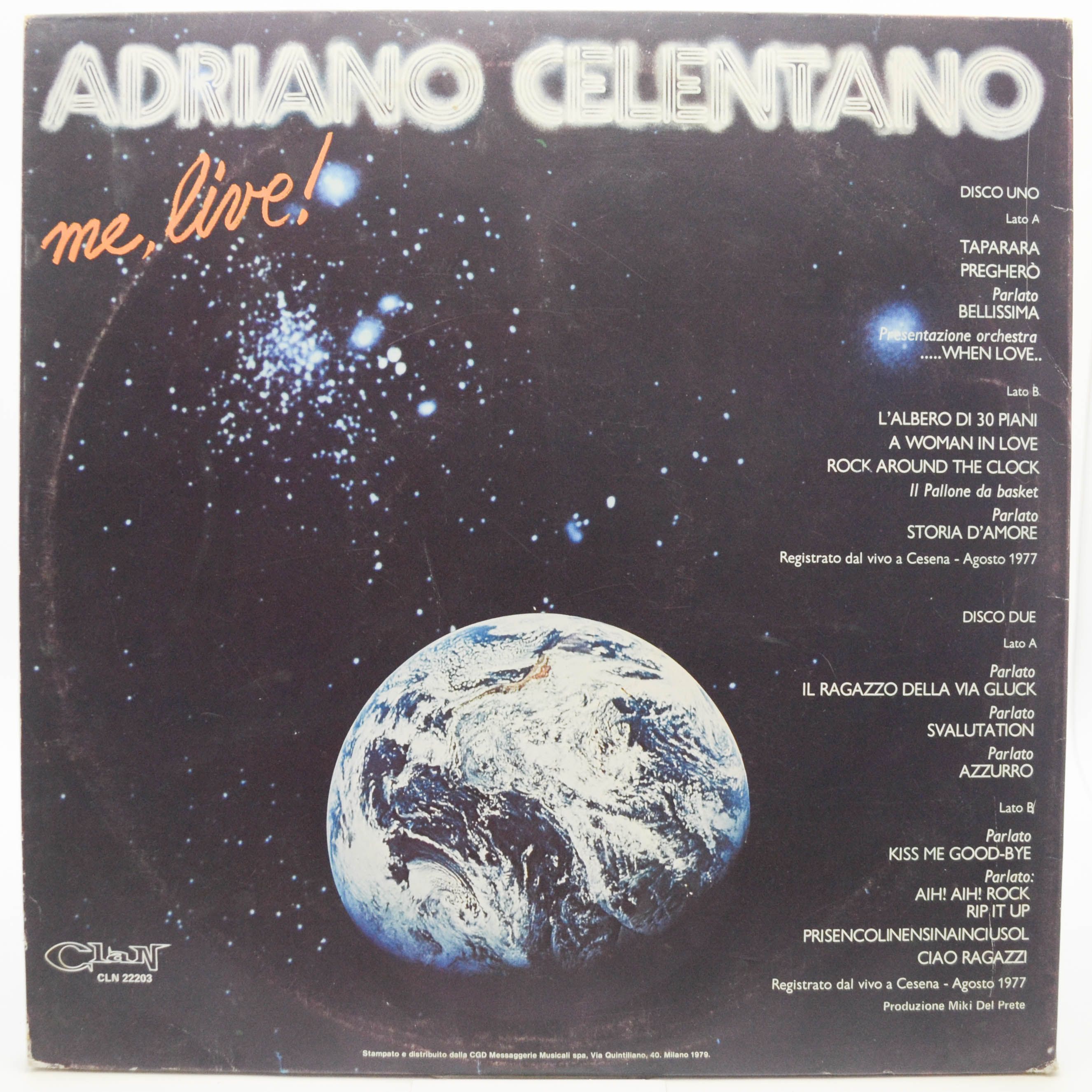 Adriano Celentano — Me, Live! (2LP, 1-st, Clan, Italy), 1979