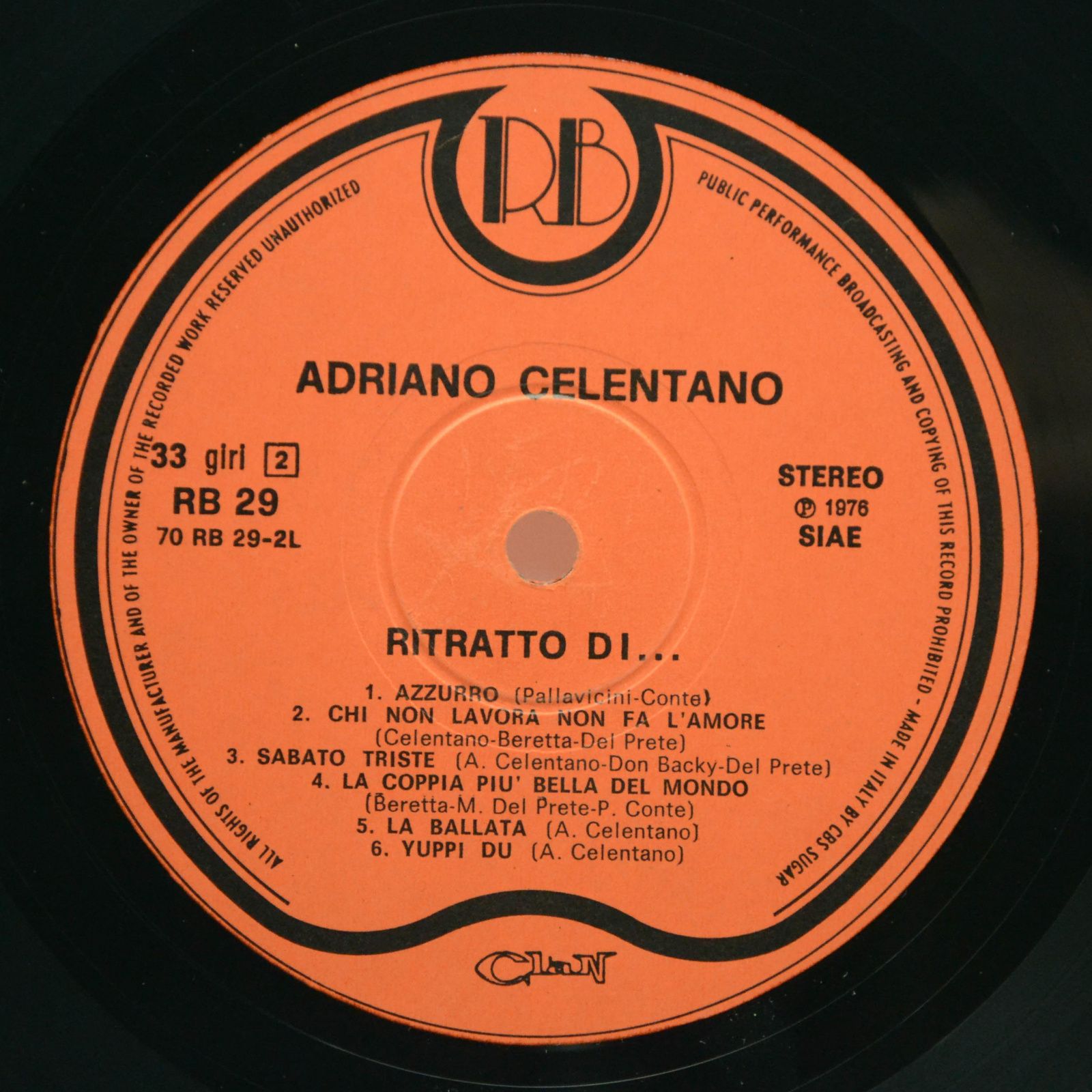 Adriano Celentano — Ritratto Di... Adriano Celentano (Italy), 1976