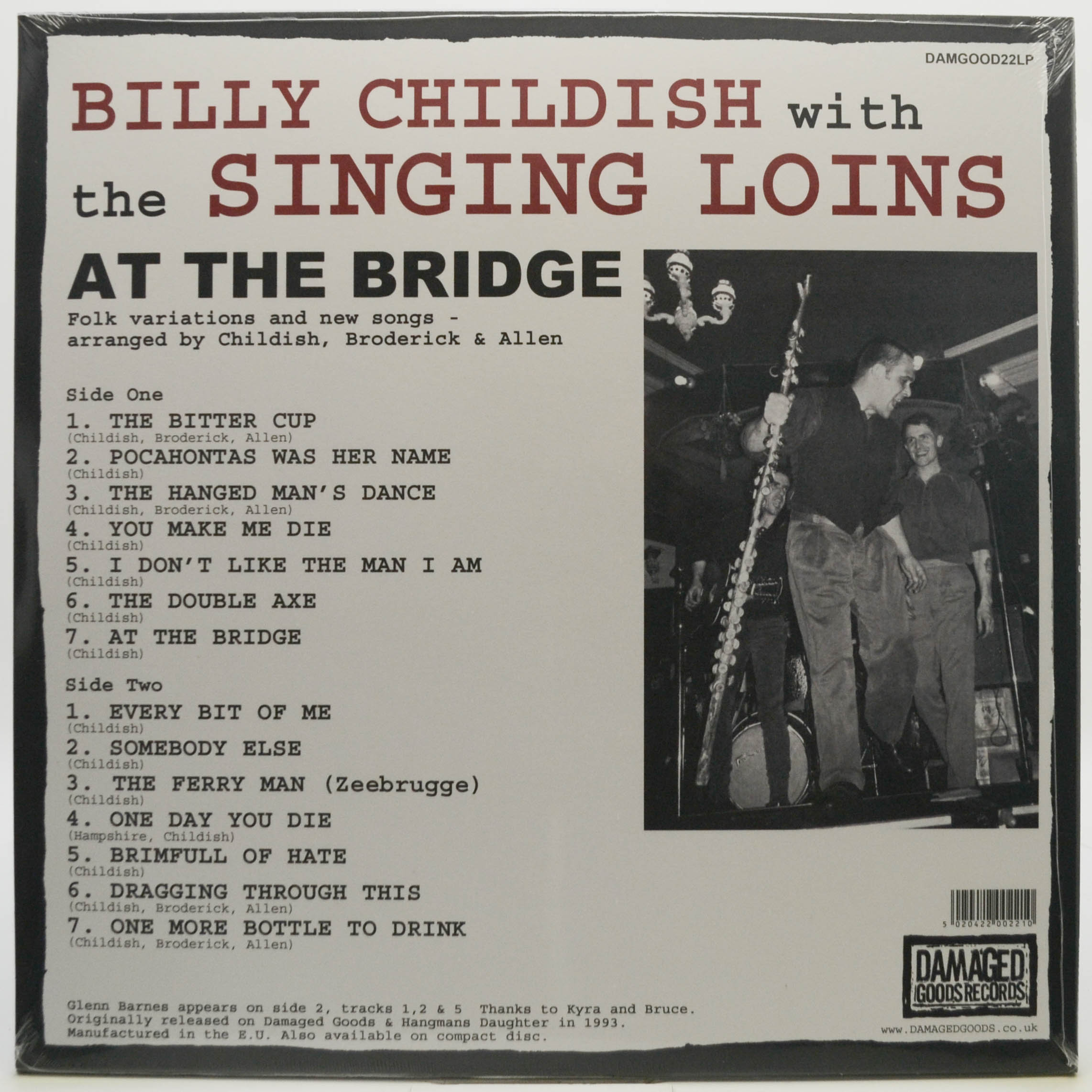 Виниловая пластинка Billy Childish With The Singing Loins — At The Bridge (UK), 1993