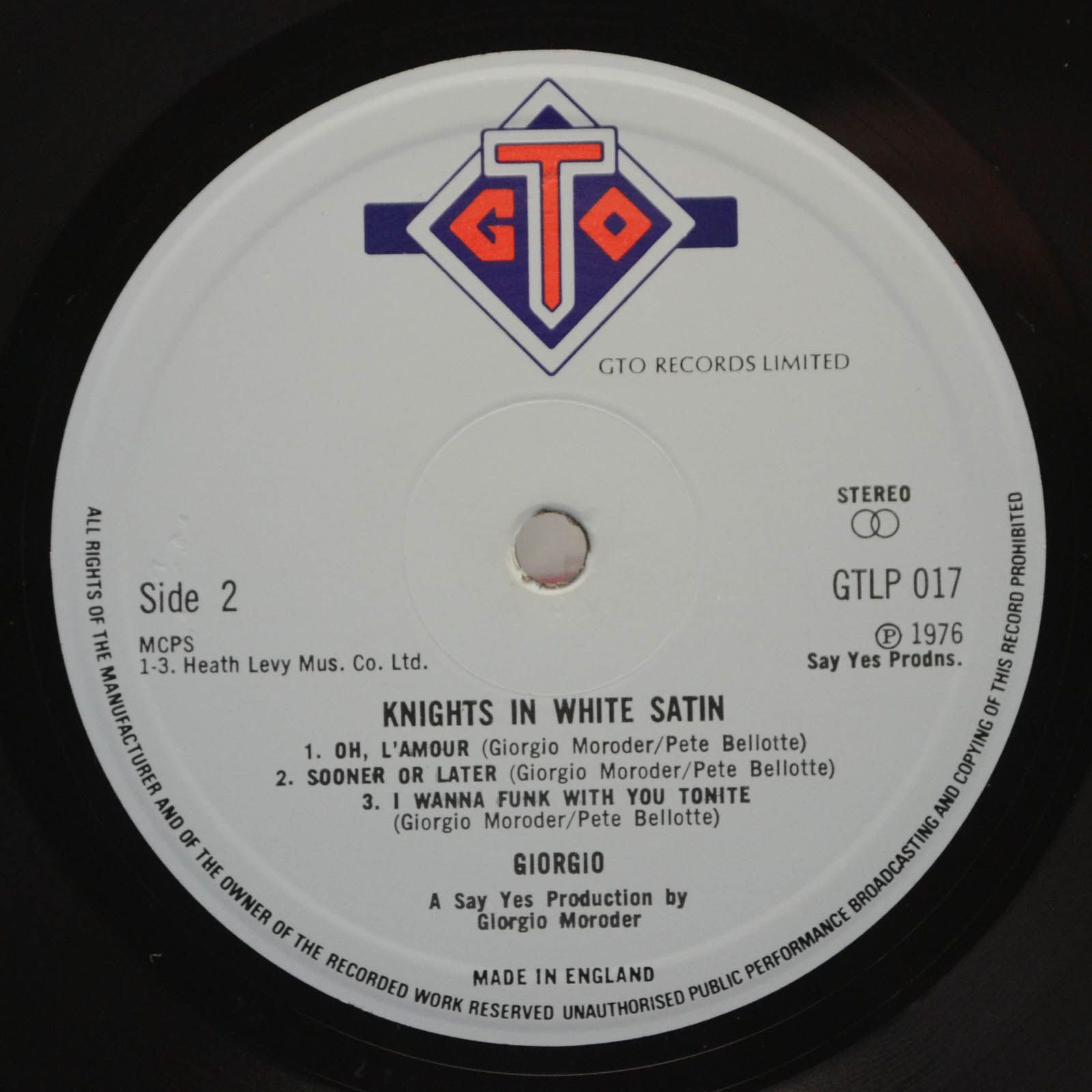 Giorgio — Knights In White Satin (UK), 1976