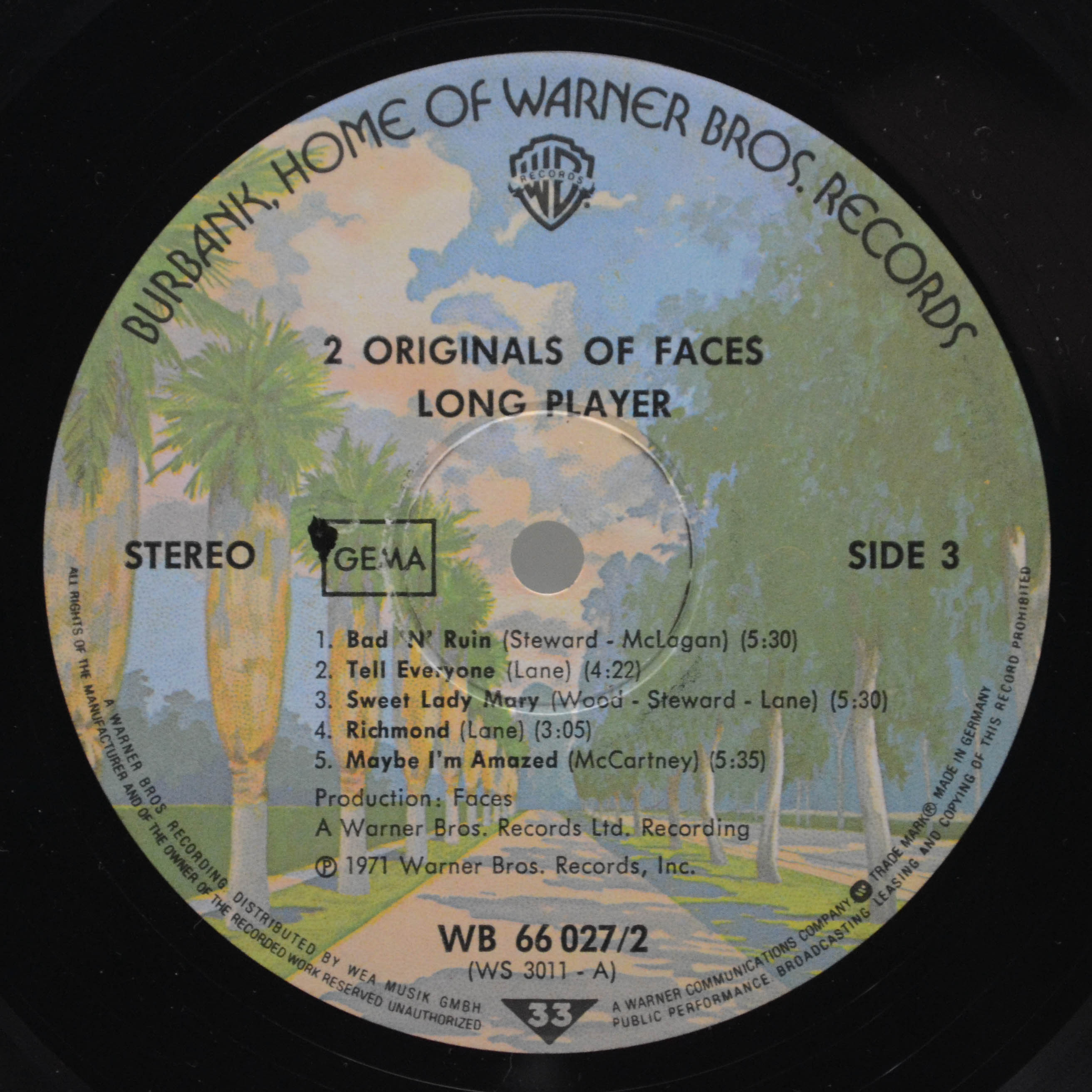 Виниловая пластинка Faces — 2 Originals Of Faces (2LP), 1973