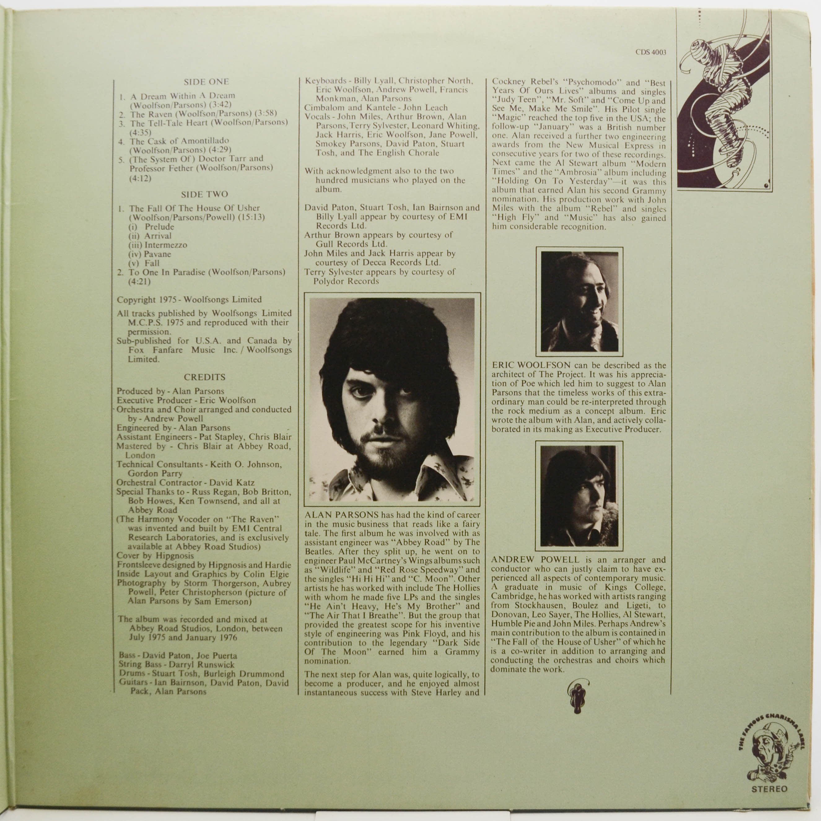 Alan Parsons Project — Tales Of Mystery And Imagination • Edgar Allan Poe (1-st, UK, booklet), 1976