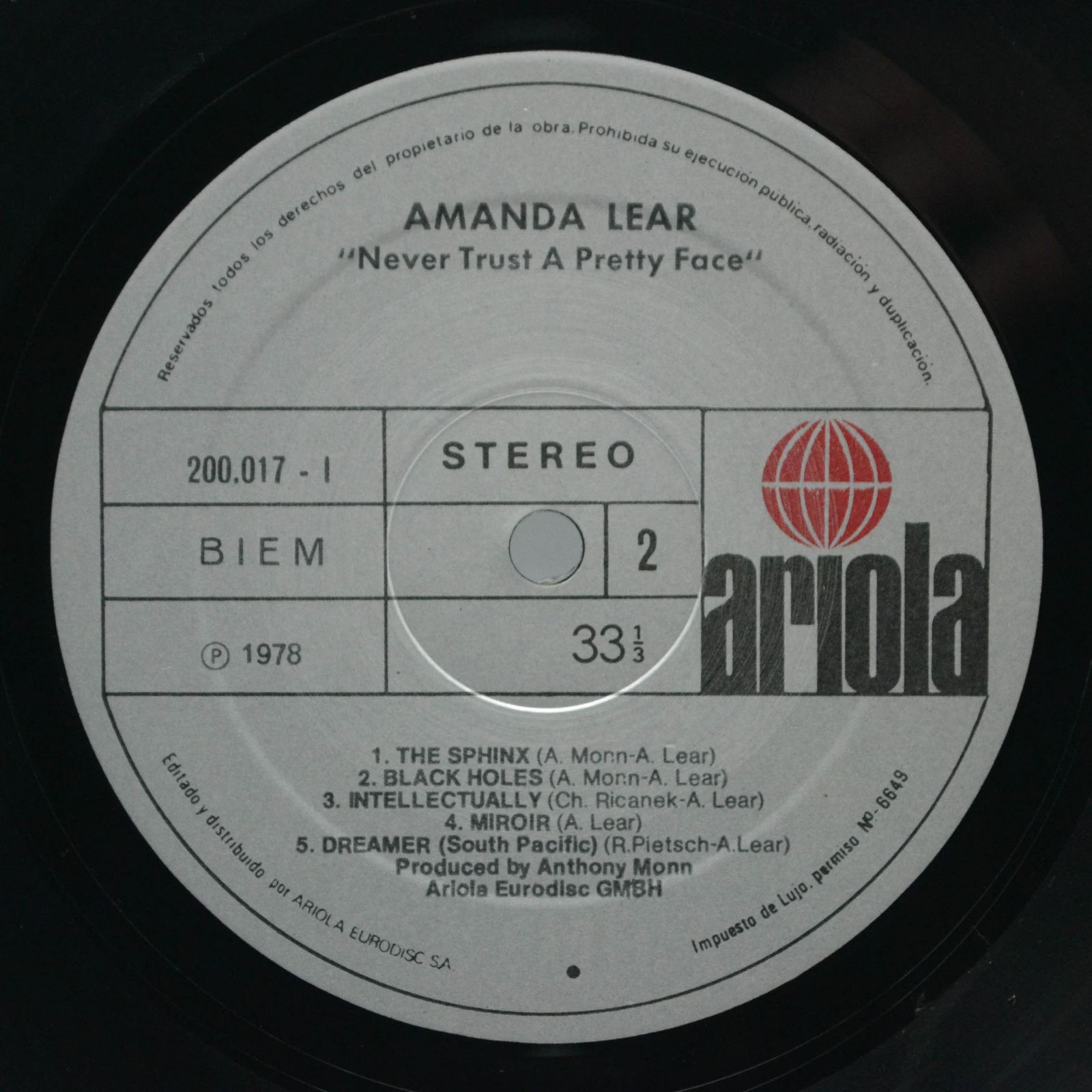 Amanda Lear — Never Trust A Pretty Face, 1979