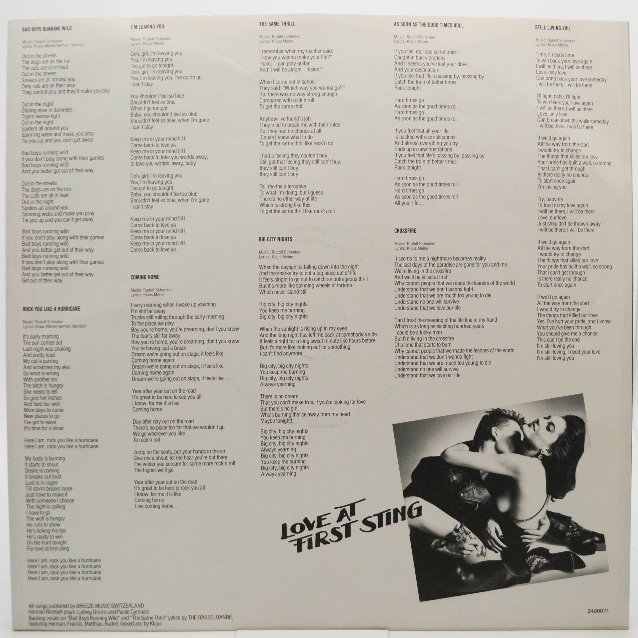 Scorpions — Love At First Sting, 1984