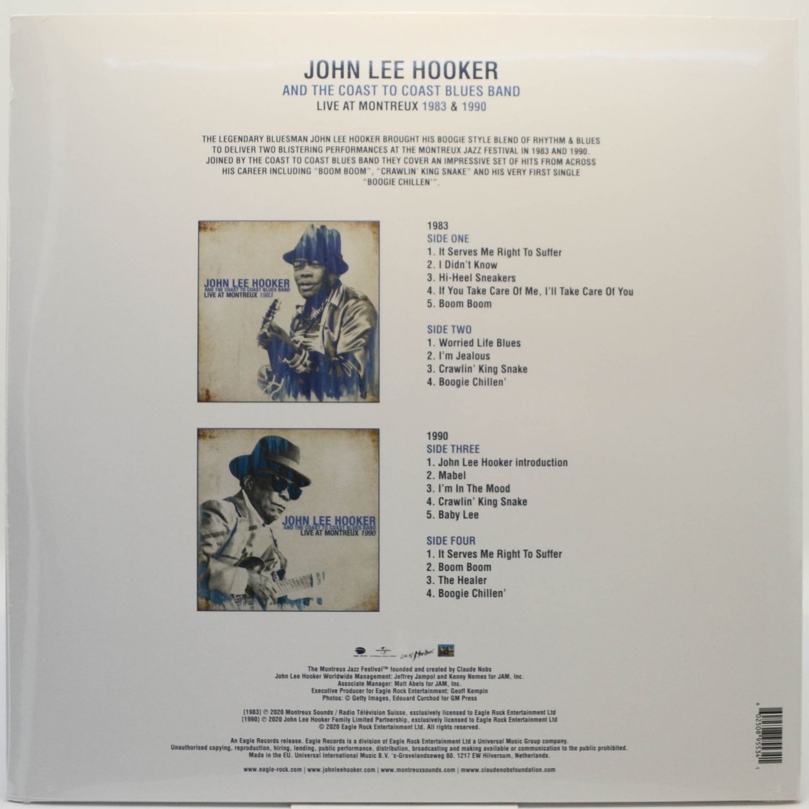 John Lee Hooker and The Coast To Coast Blues Band — Live At Montreux 1983 & 1990 (2LP), 2020