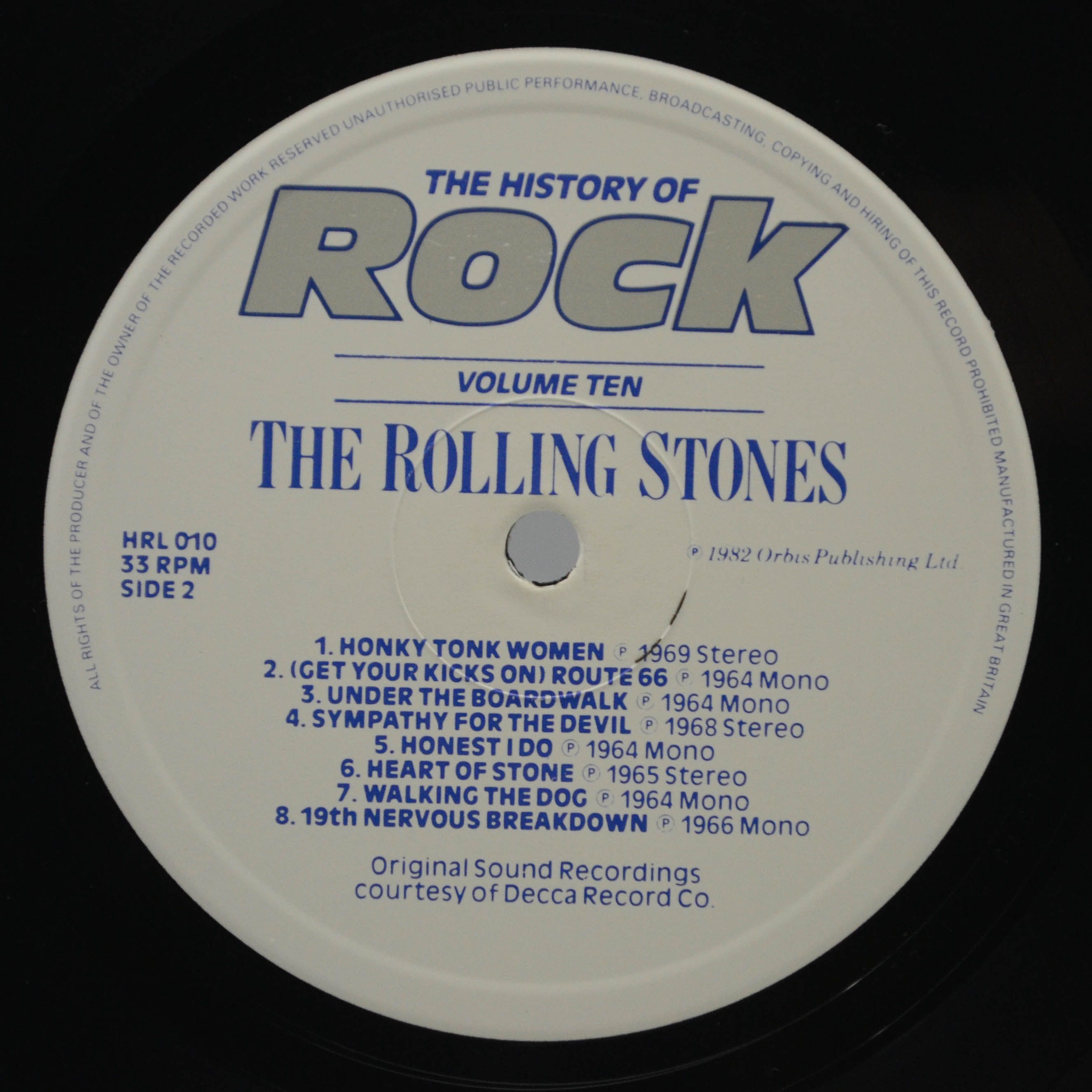Rolling Stones — The History Of Rock (Volume Ten) (UK), 1982