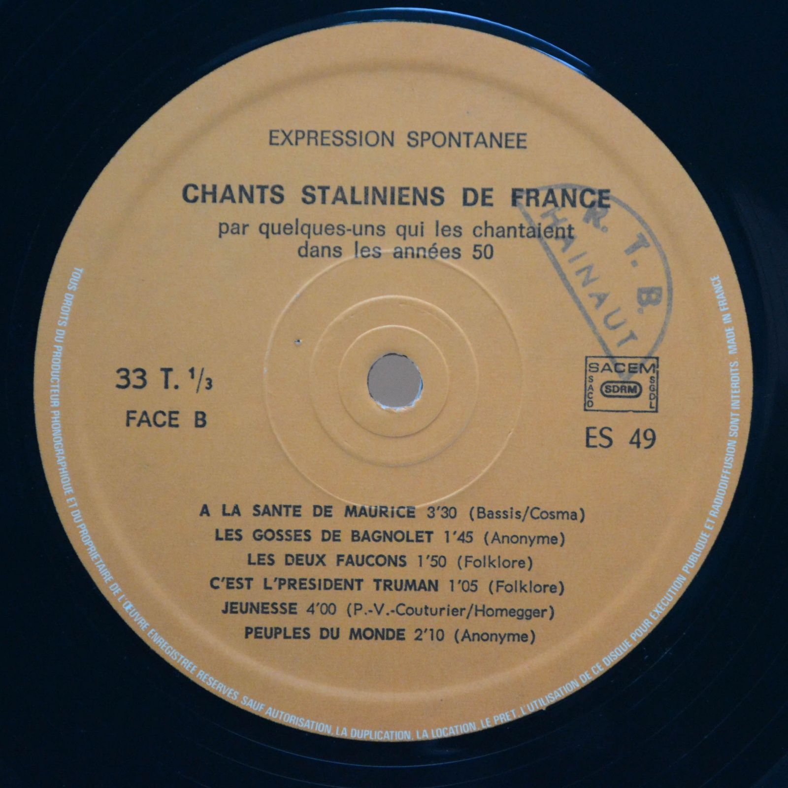 Various — Chants Staliniens De France, 1976