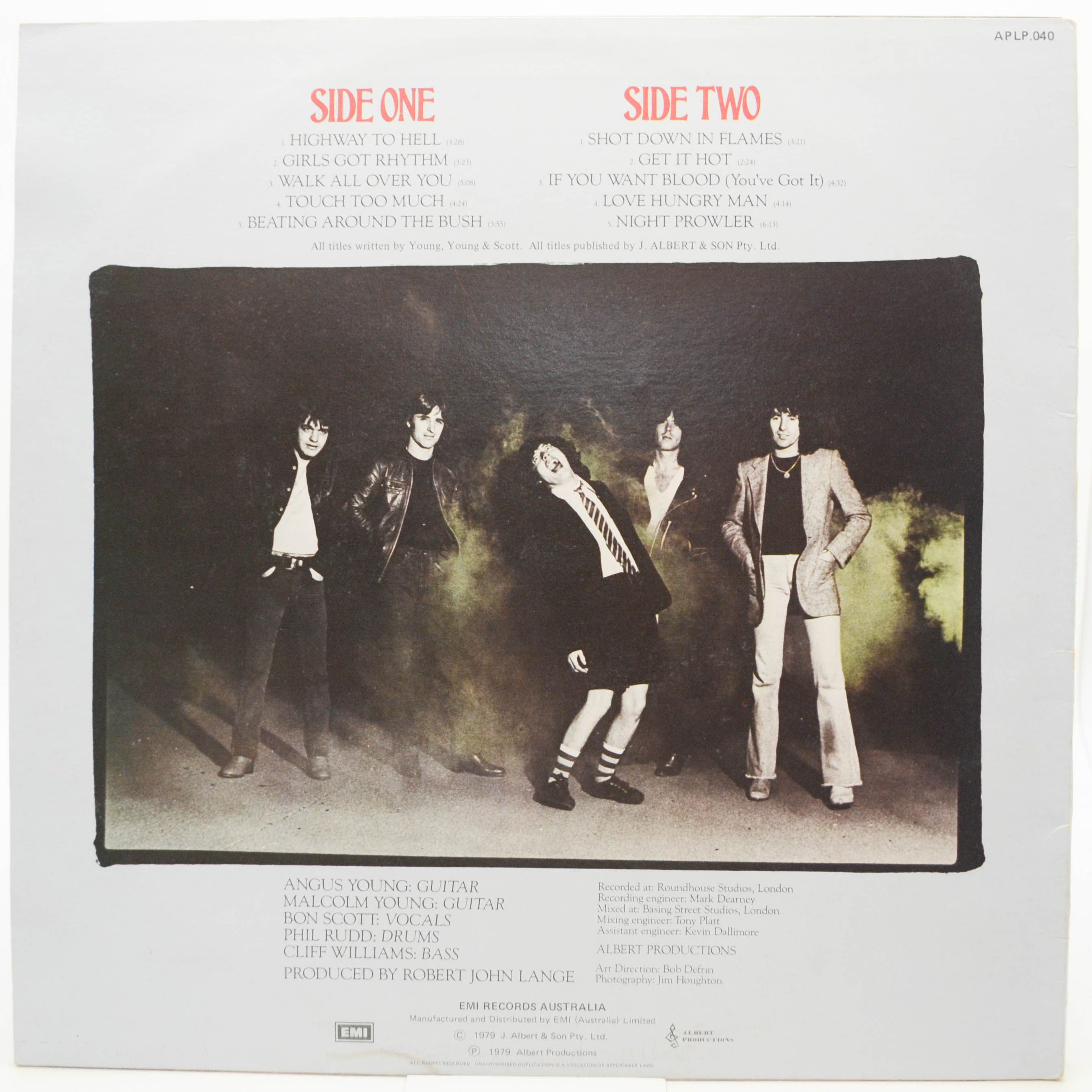 AC/DC — Highway To Hell (1-st, Australia), 1979