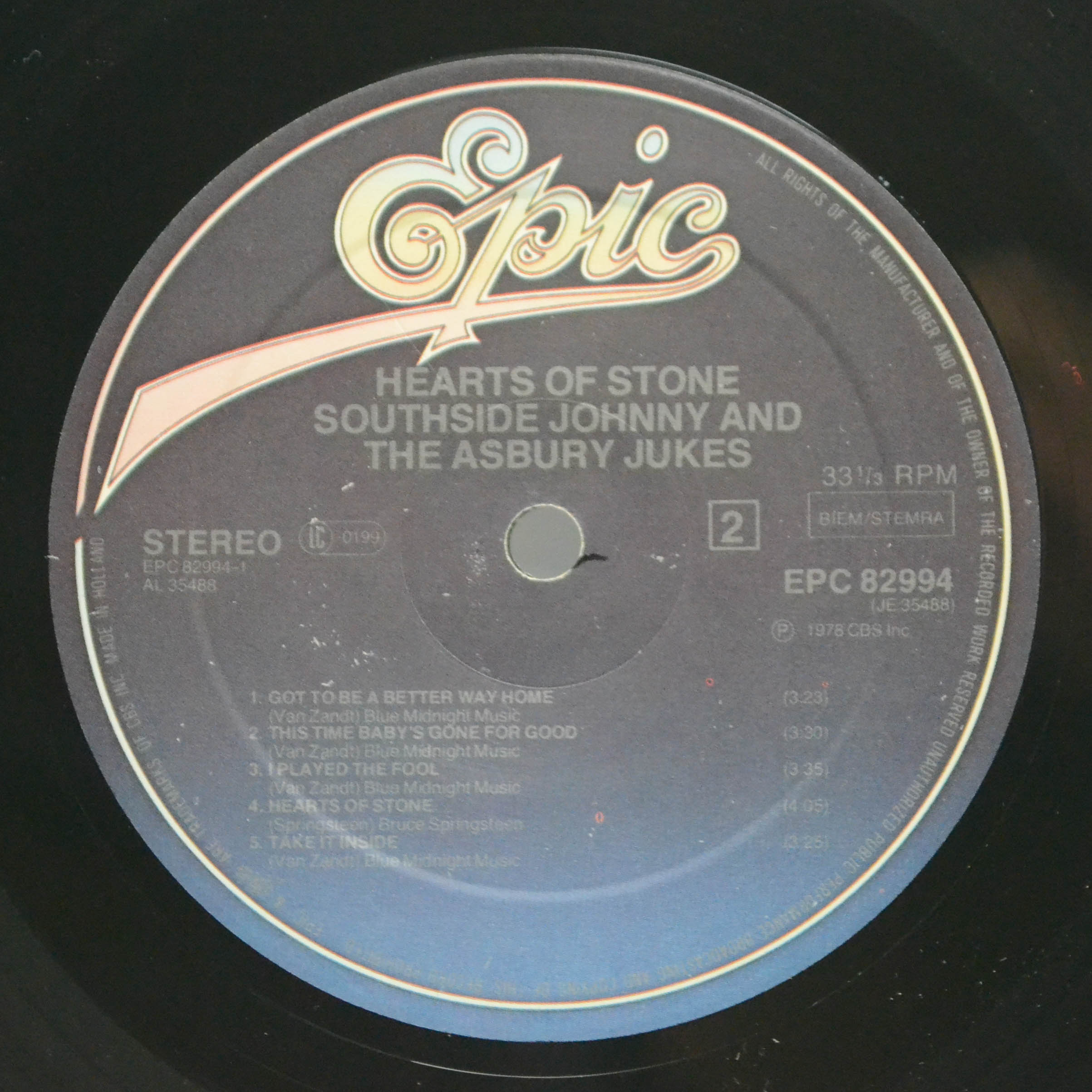 Southside Johnny And The Asbury Jukes - Hearts Of Stone, 3880