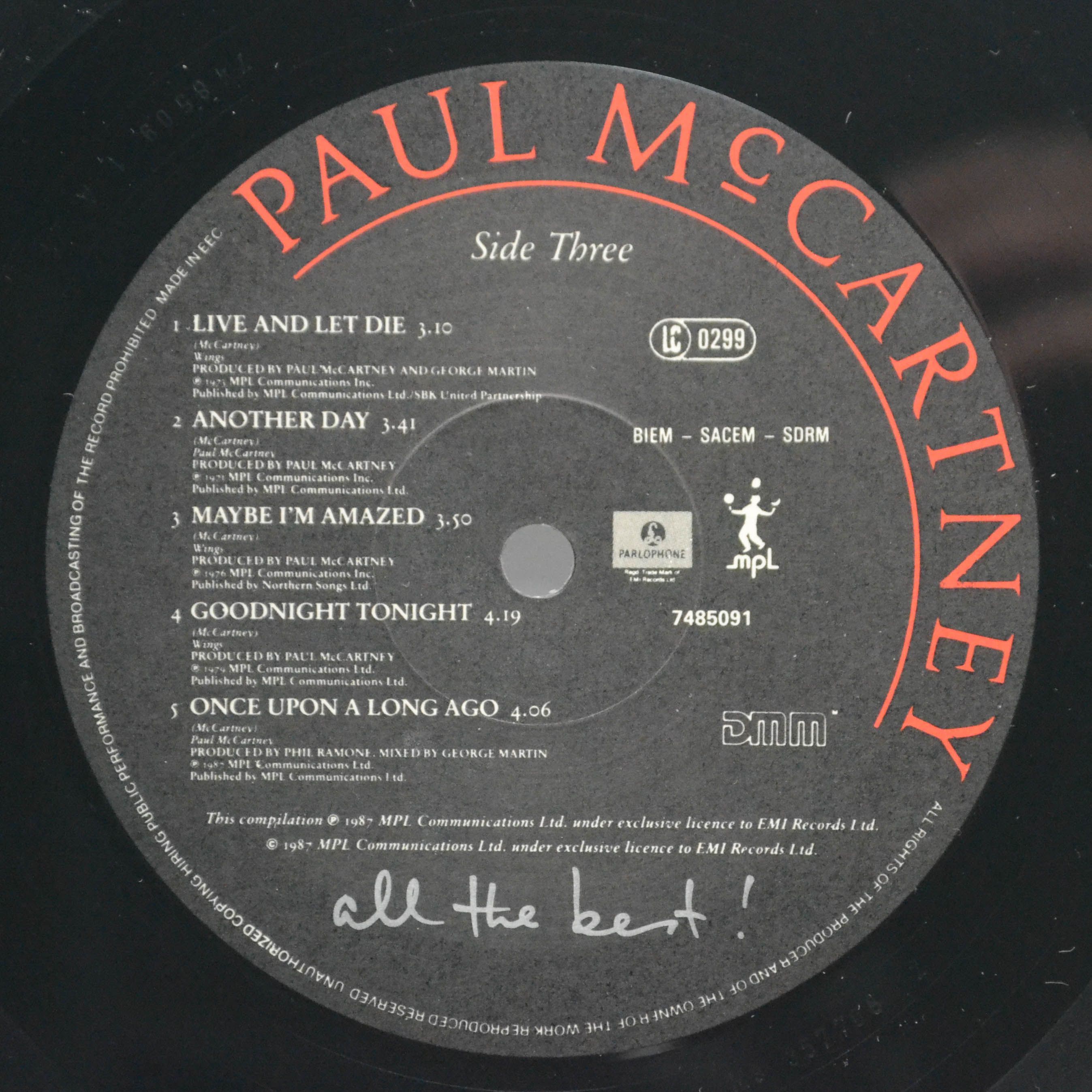 Paul McCartney — All The Best ! (2LP), 1987