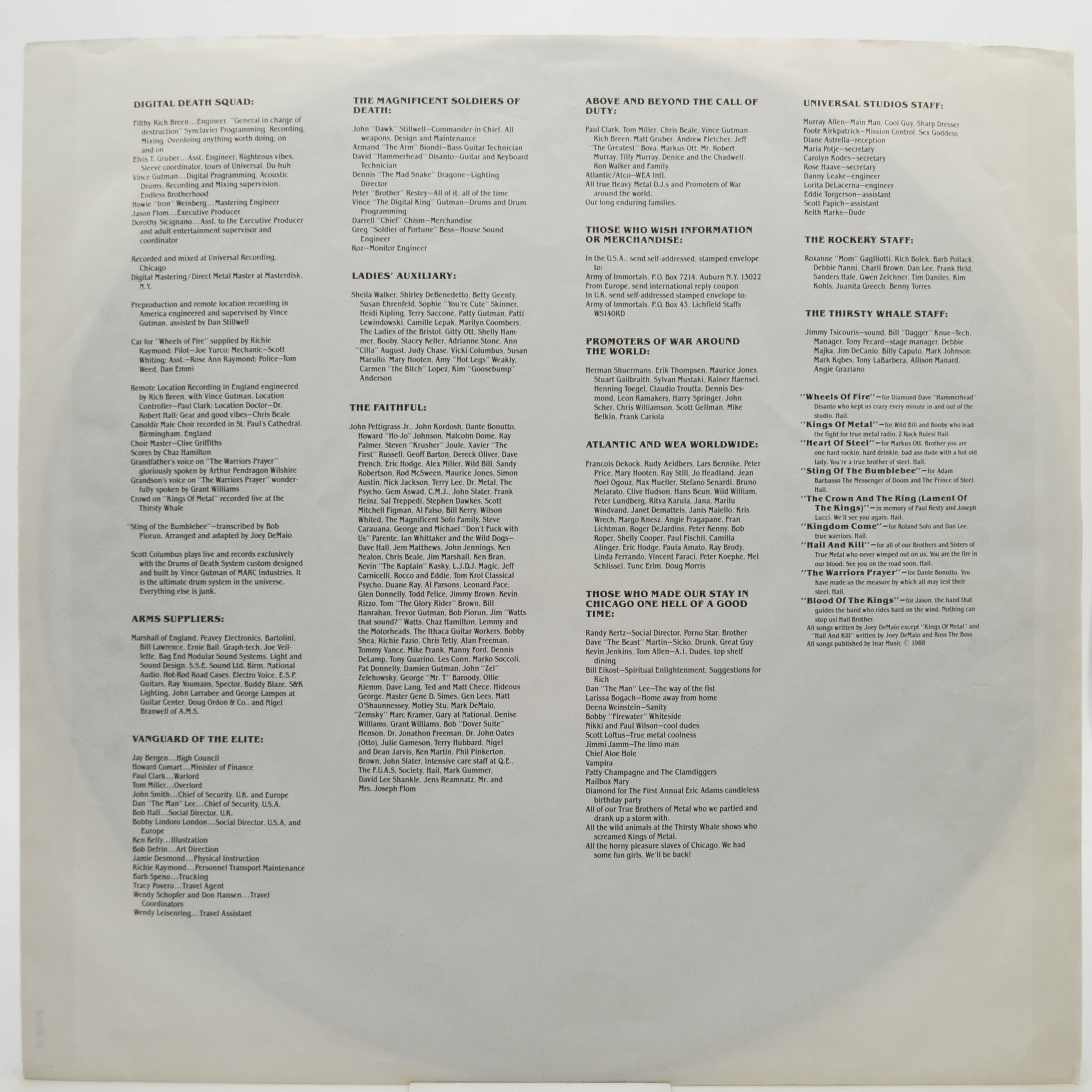 Manowar — Kings Of Metal, 1988