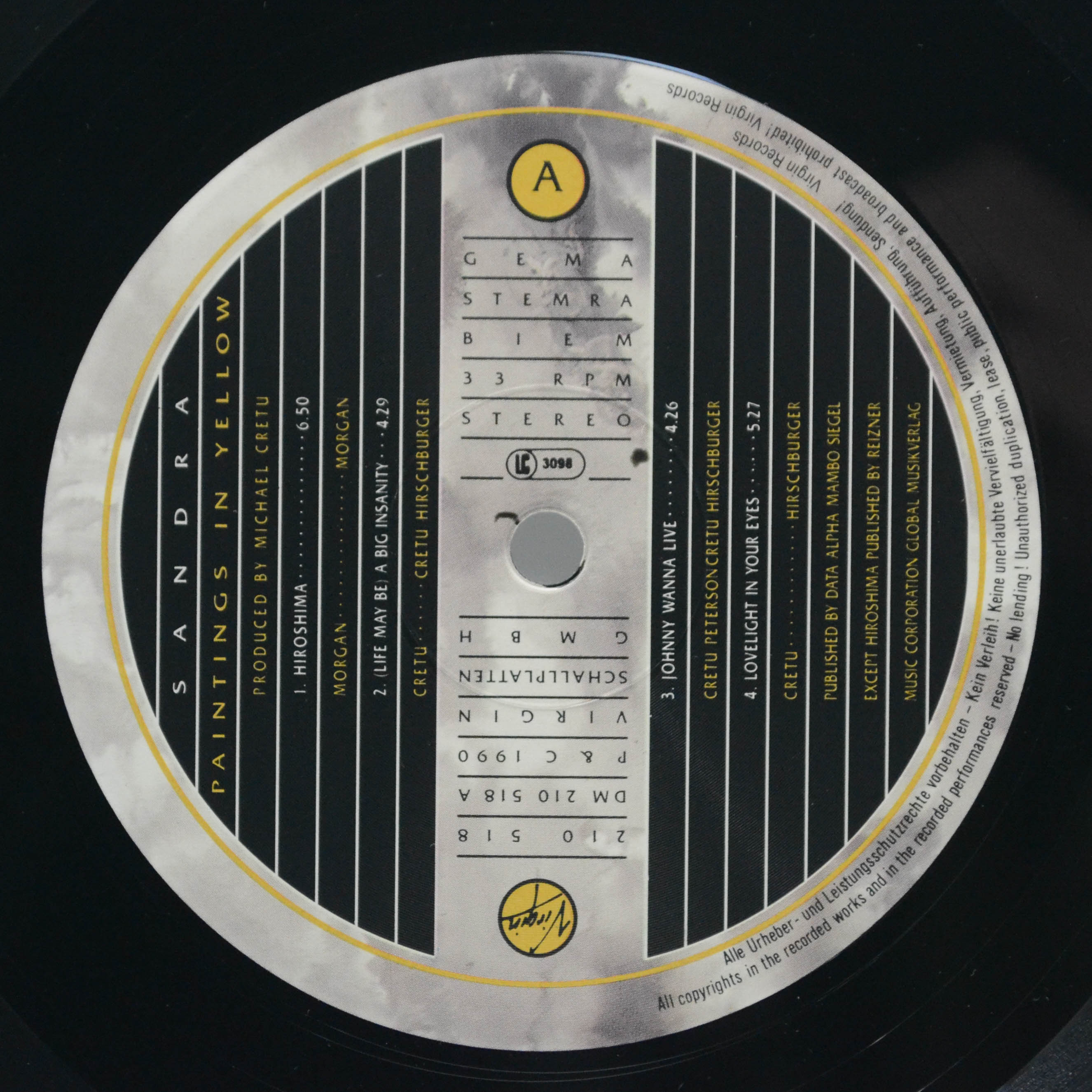 Sandra — Paintings In Yellow, 1990