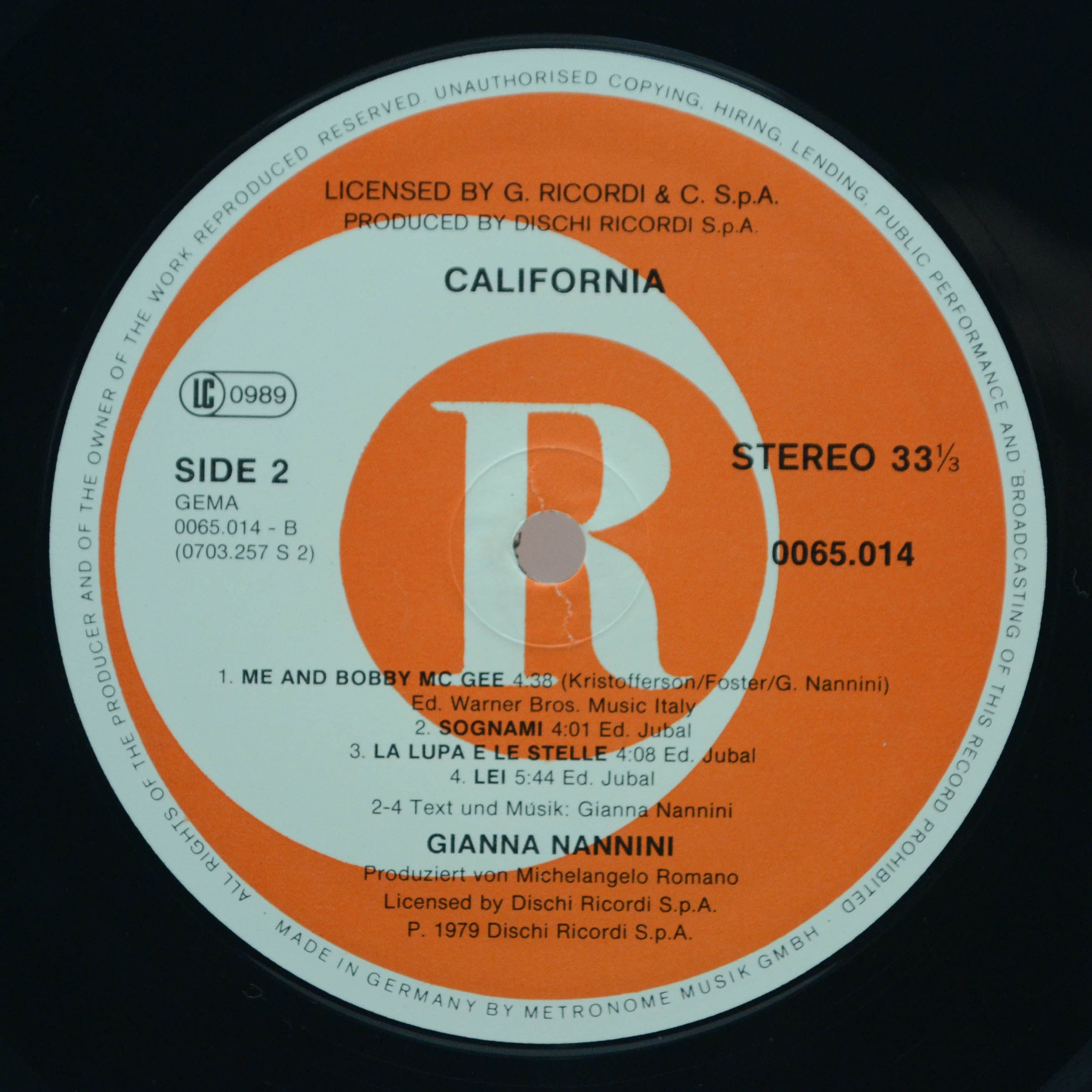 Gianna Nannini — California, 1979