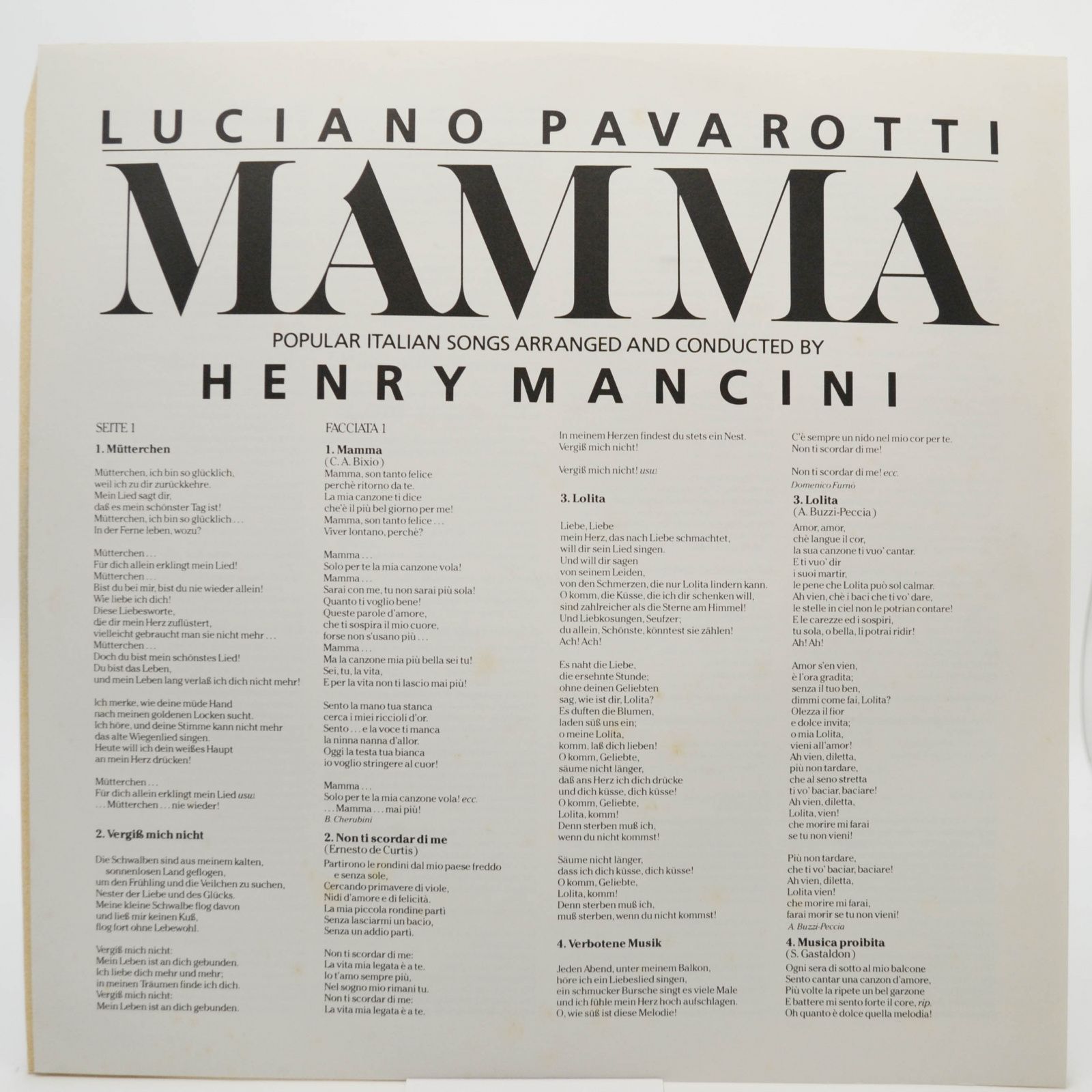 Luciano Pavarotti / Henry Mancini — Mamma, 1984