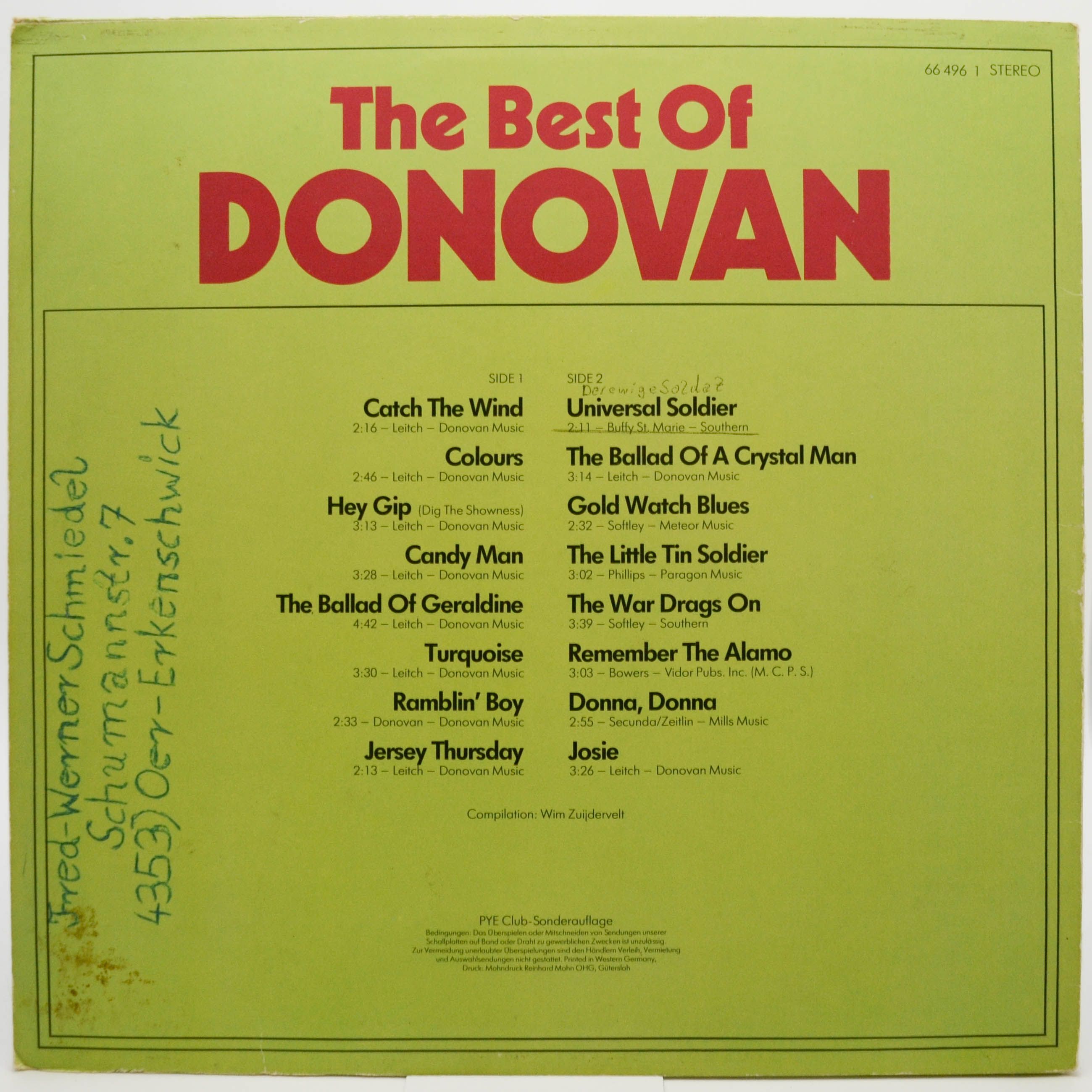 Виниловая пластинка Donovan — The Best Of Donovan, 1977